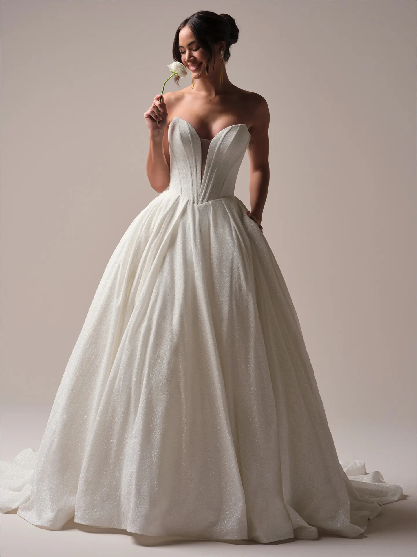 Maggie Sottero Derrick Royale sparkly ballgown front view