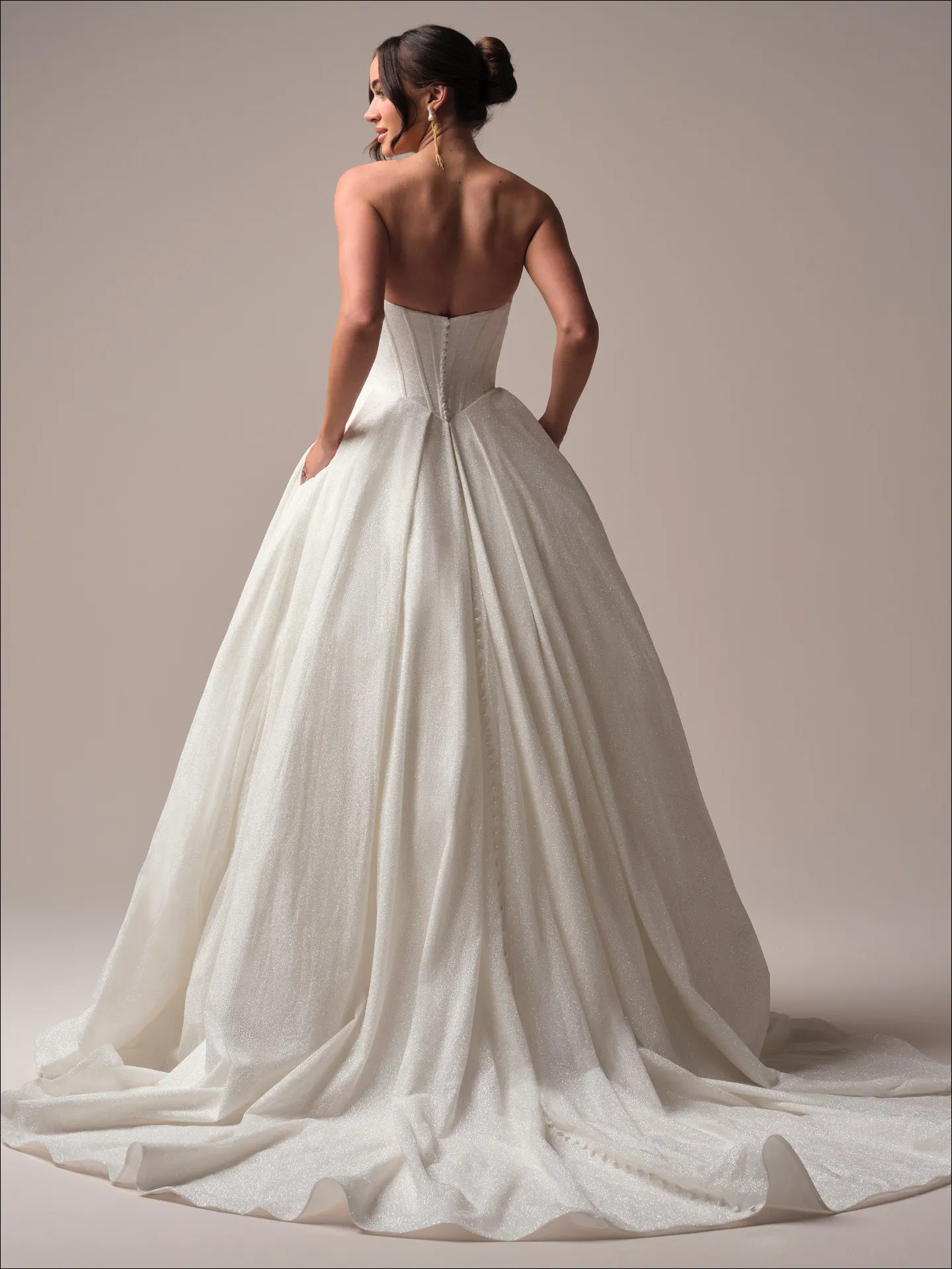 Derrick Royale ballgown back view, Maggie Sottero