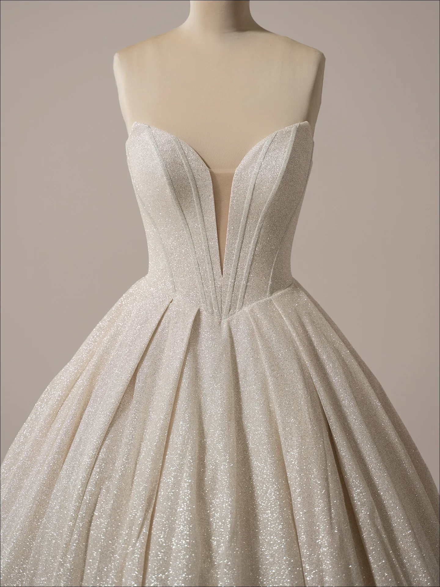 Maggie Sottero Derrick Royale front view sparkly plunge neck ballgown wedding dress