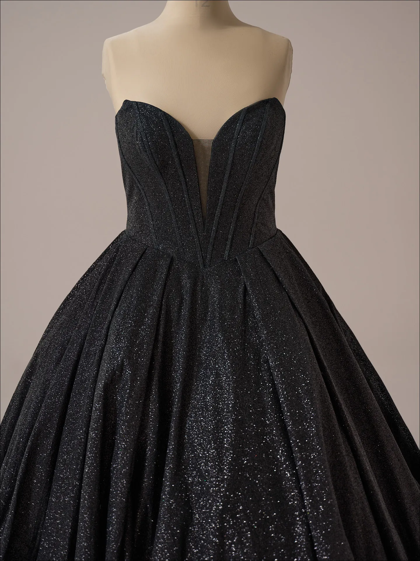 Maggie Sottero Derrick Royale sparkly plunge neck ballgown front view