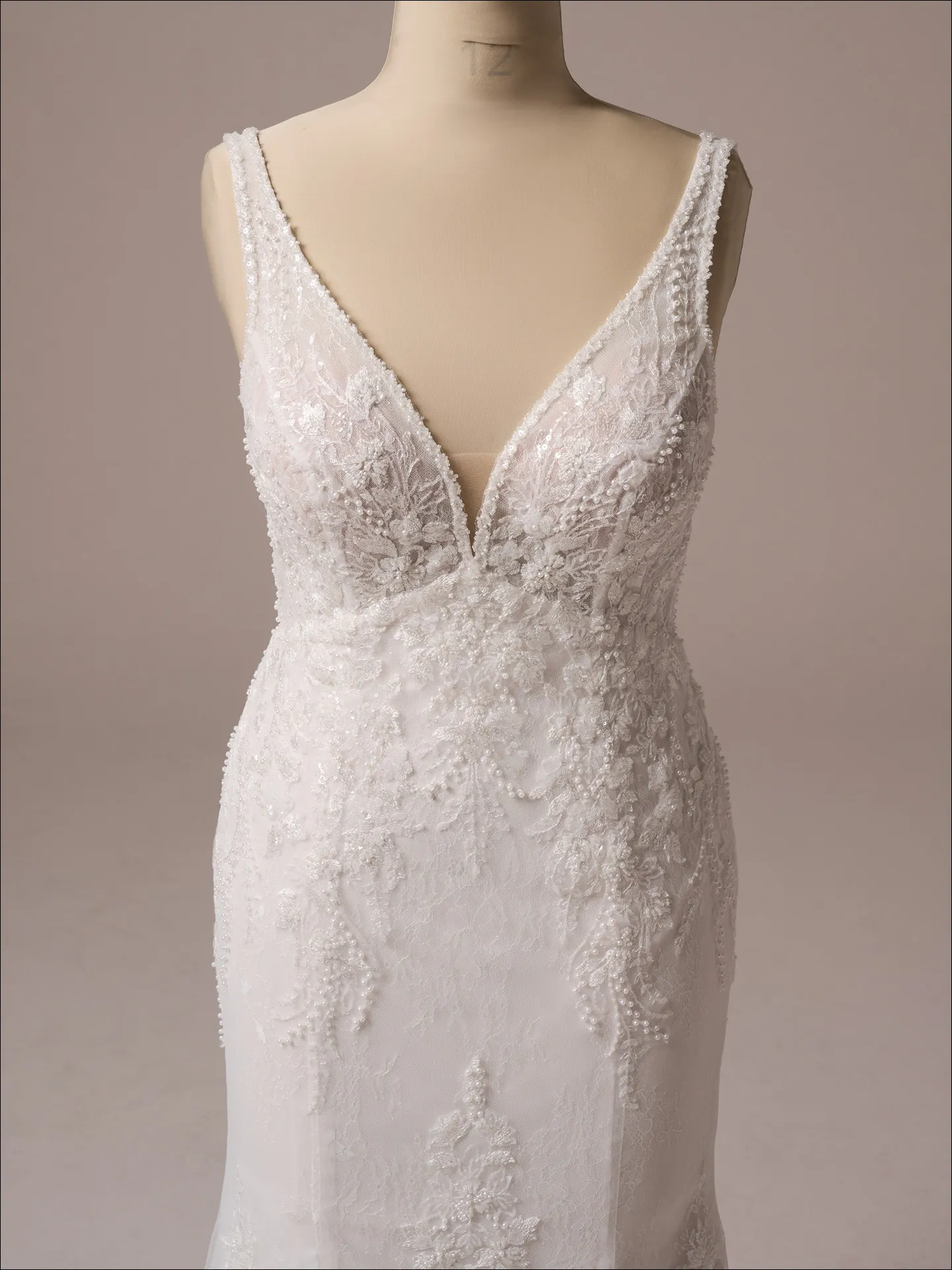 Maggie Sottero Eloise beaded lace fit-and-flare dress front view