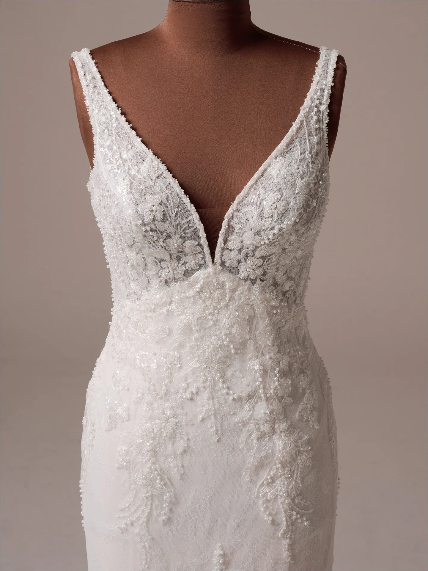 Maggie Sottero Eloise front view lace fit-and-flare wedding dress