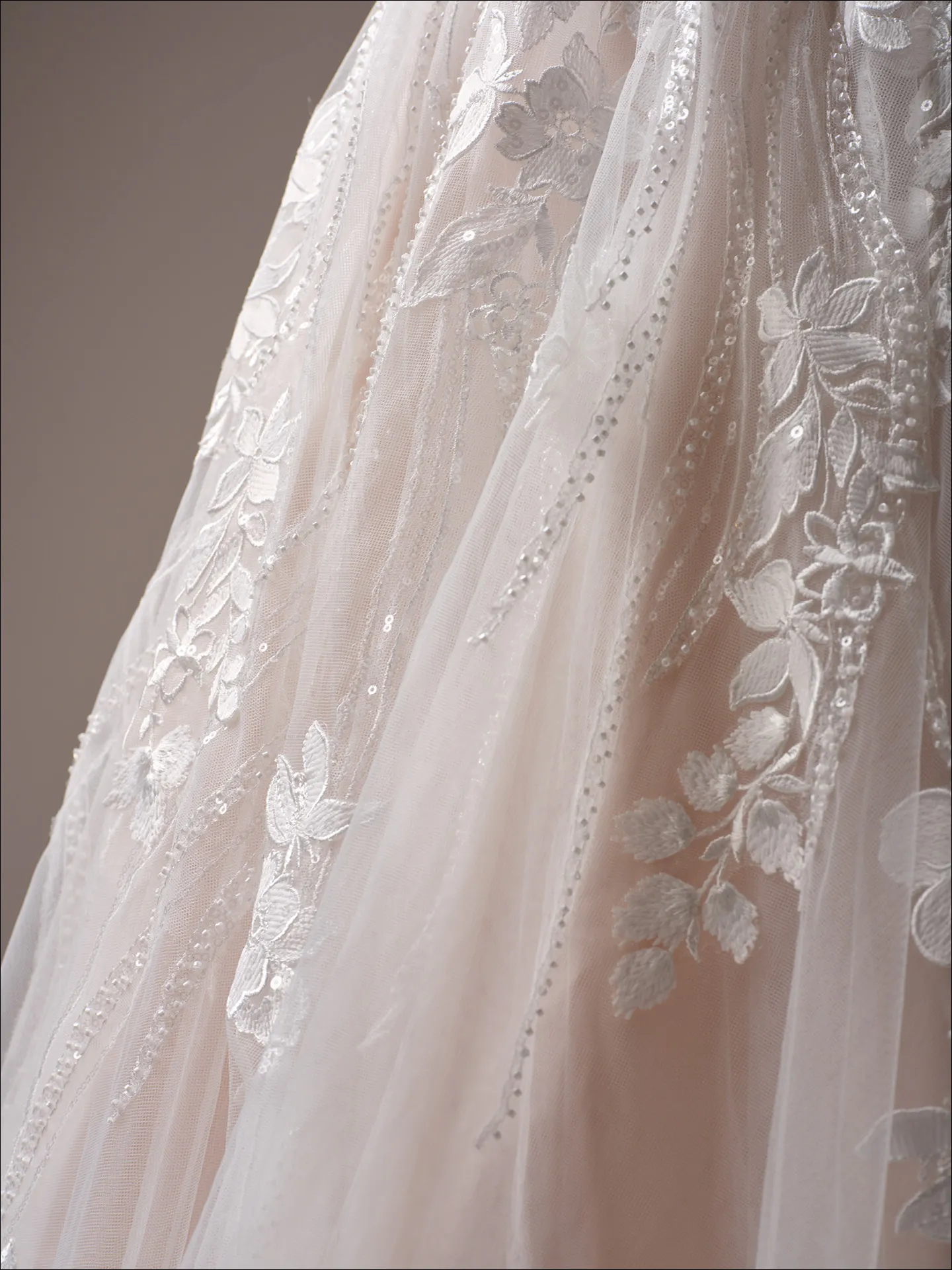 Maggie Sottero Juneau embellished beading bodice detail close view