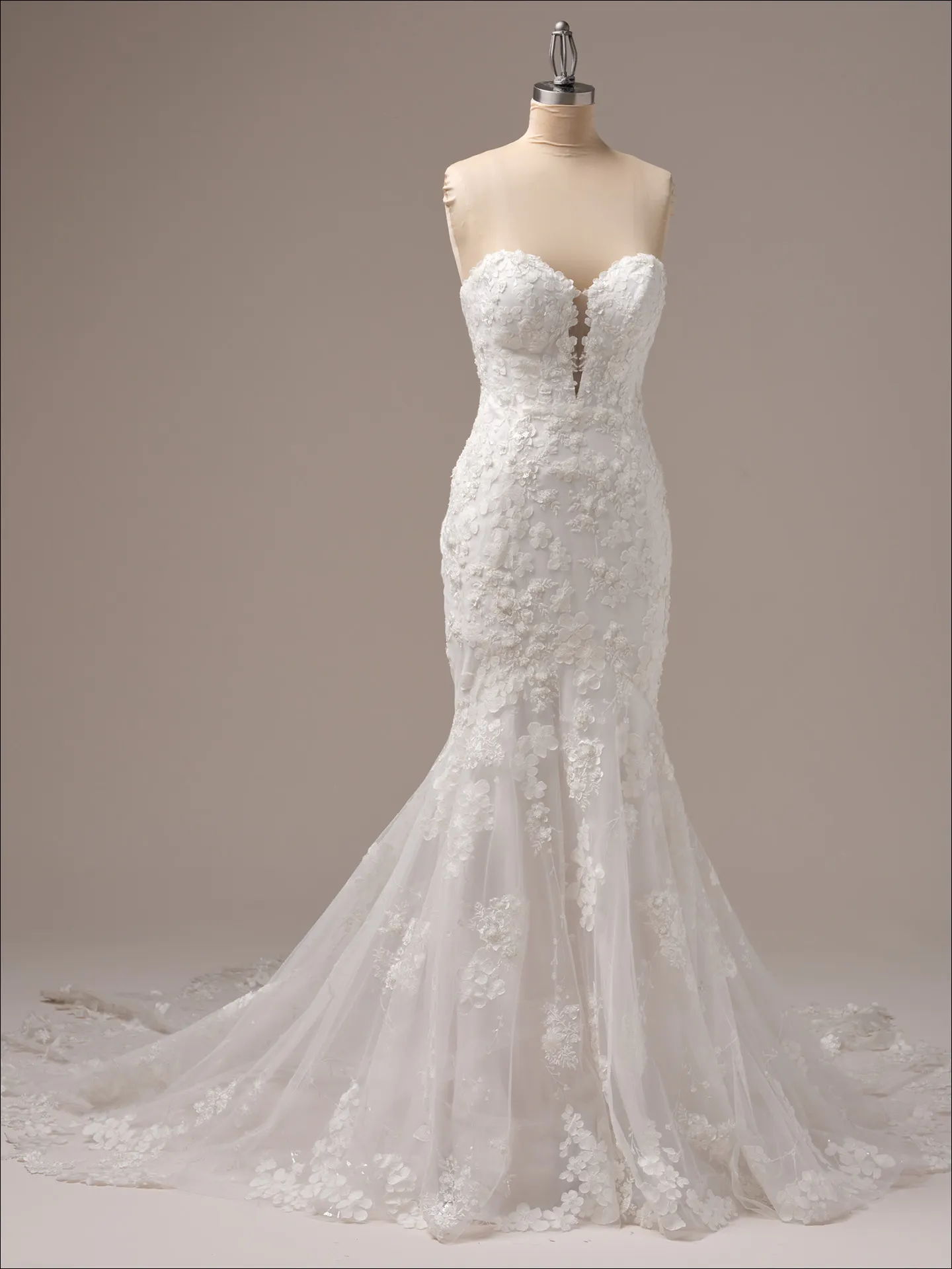 Maggie Sottero Liberty ballgown wedding dress front view with structured bodice
