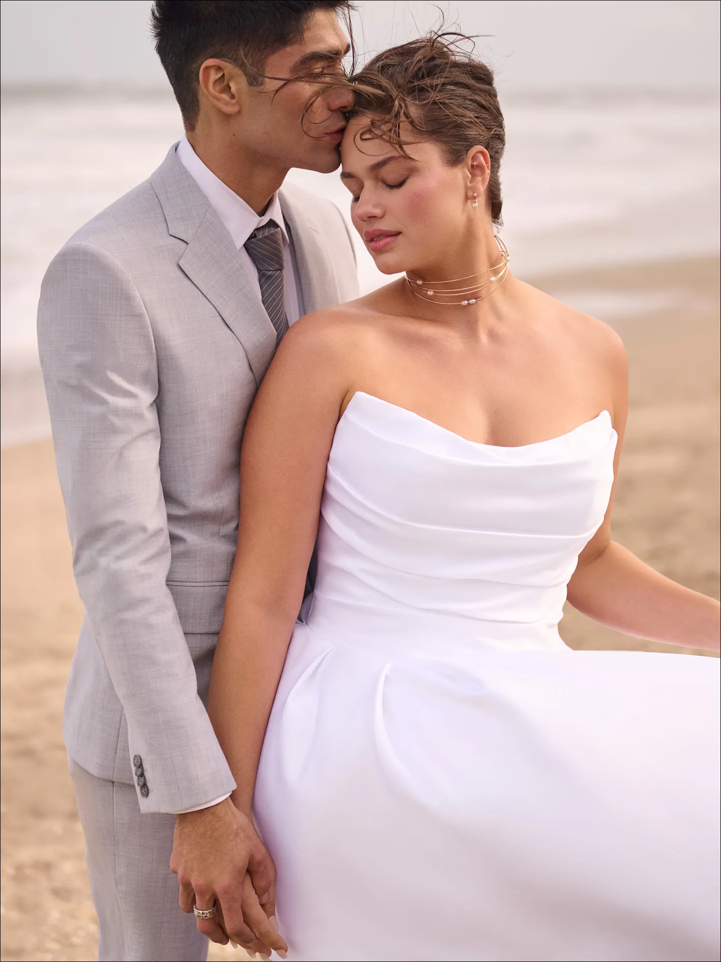 Maggie Sottero Maureen ballgown wedding dress side view curve with layered tulle skirt