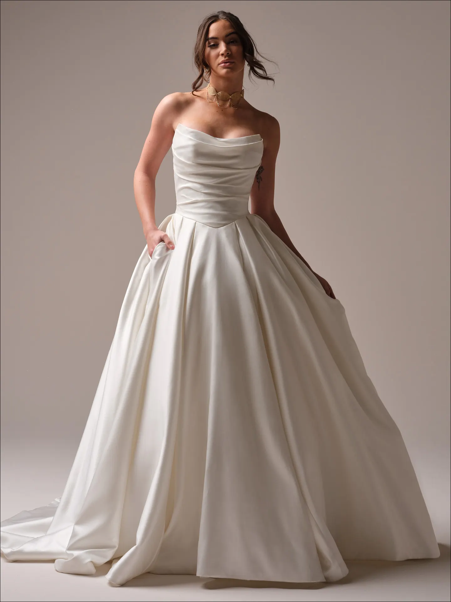 Maggie Sottero Maureen ballgown wedding dress front view with full tulle skirt