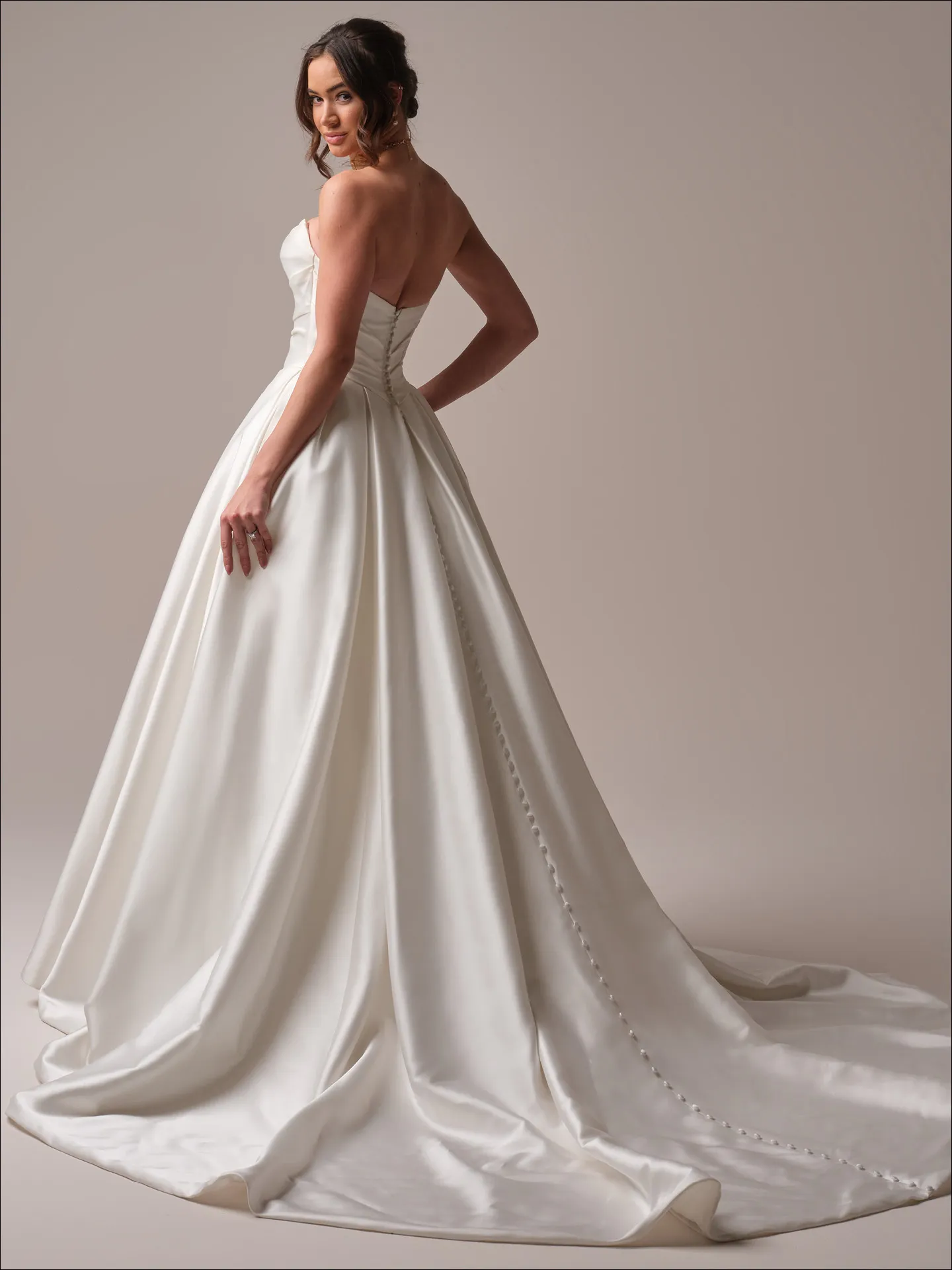Maggie Sottero Maureen ballgown wedding dress side profile with full skirt
