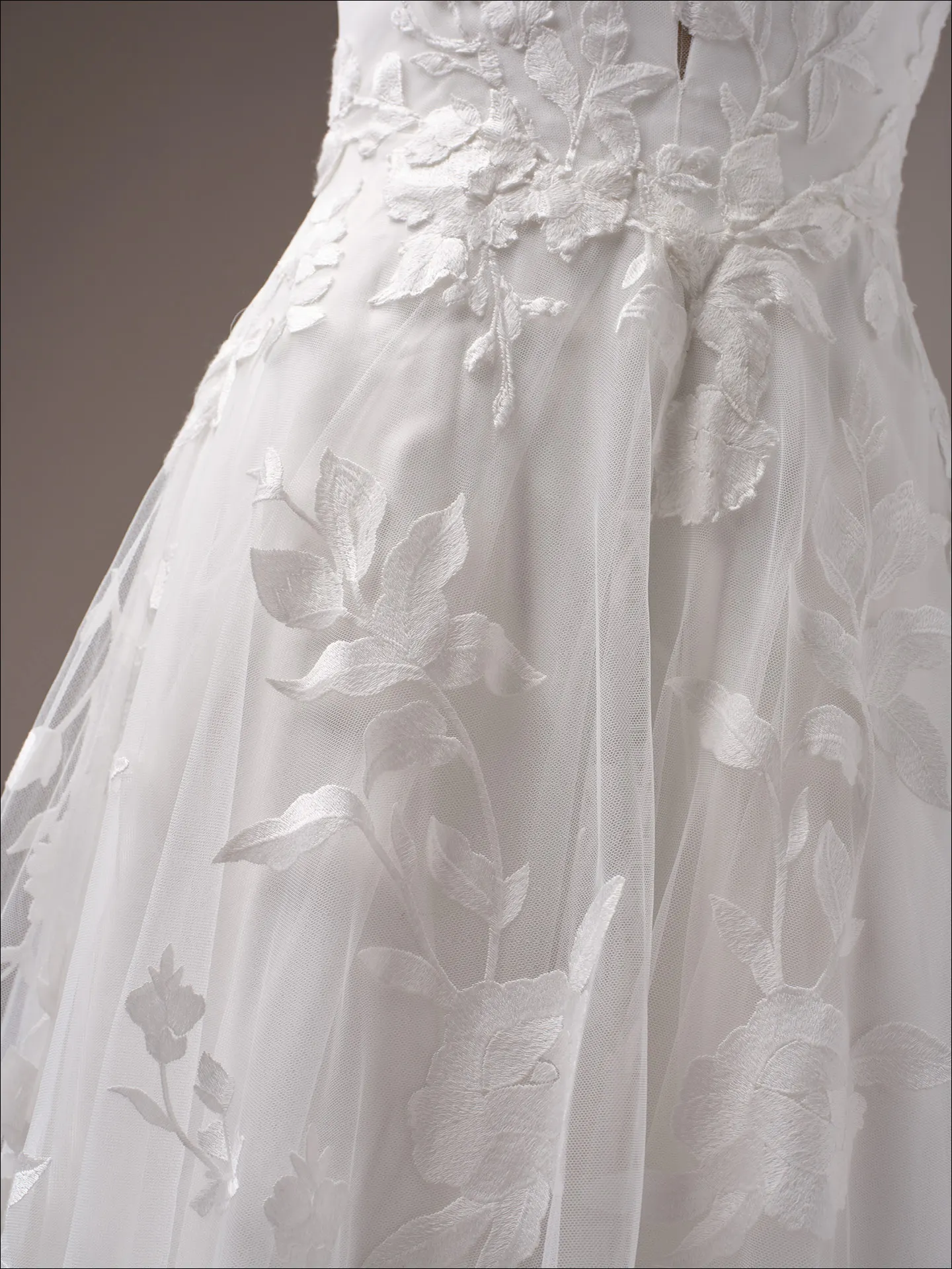 Maggie Sottero Natalie bodice lined lace detail close view