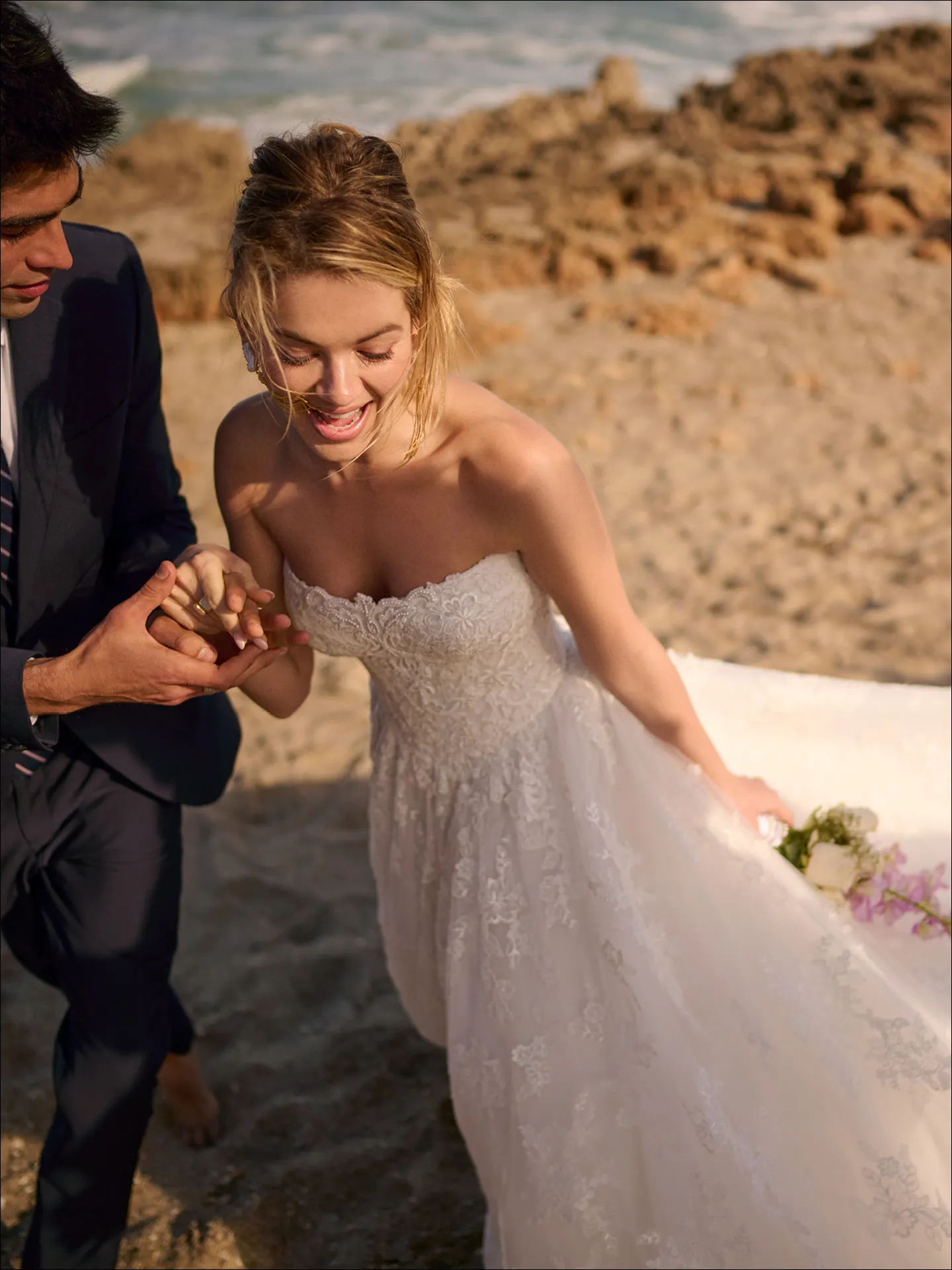 Maggie Sottero Prescott ballgown wedding dress angled view with full skirt