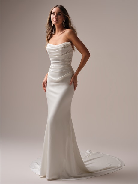 Belt Sheath Column Strapless Spandex Wedding Dress With Pockets Belt Sheath Column Strapless Spandex Wedding Dress With Pockets