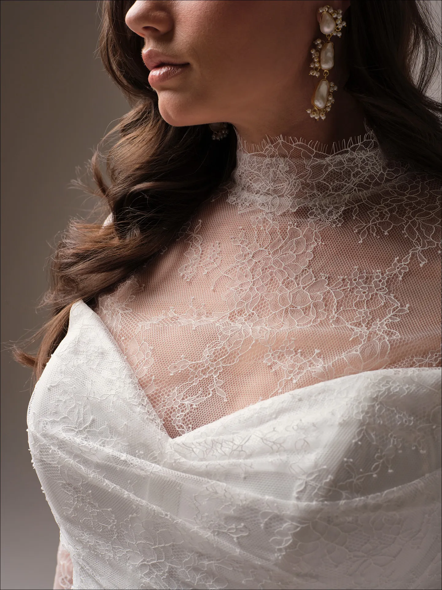 Maggie Sottero Sasha sheath wedding dress side curve with smooth silhouette