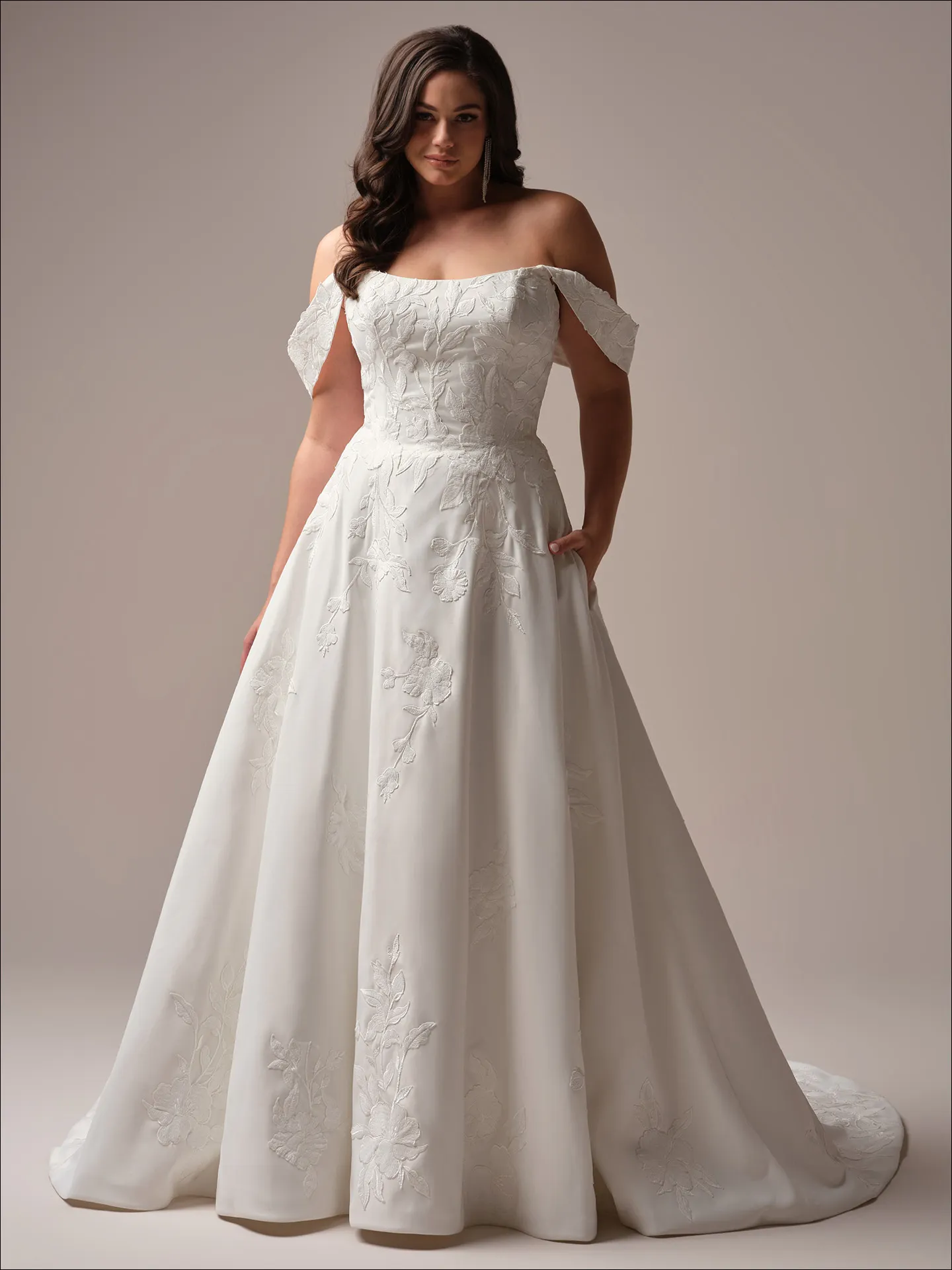 Maggie Sottero Sheridan A line wedding dress back view curve with long train