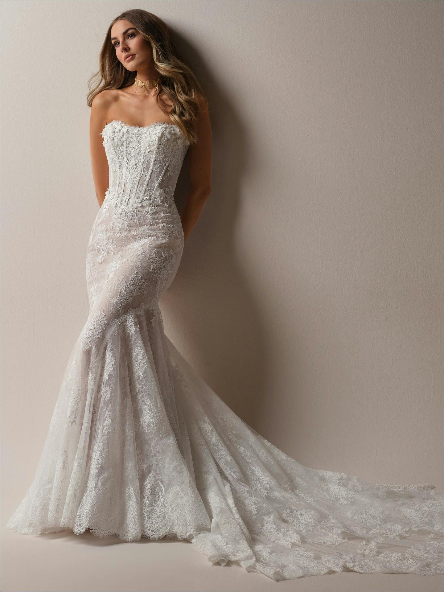Takera 3-D Floral Lace Mermaid Wedding Dress | Maggie Sottero