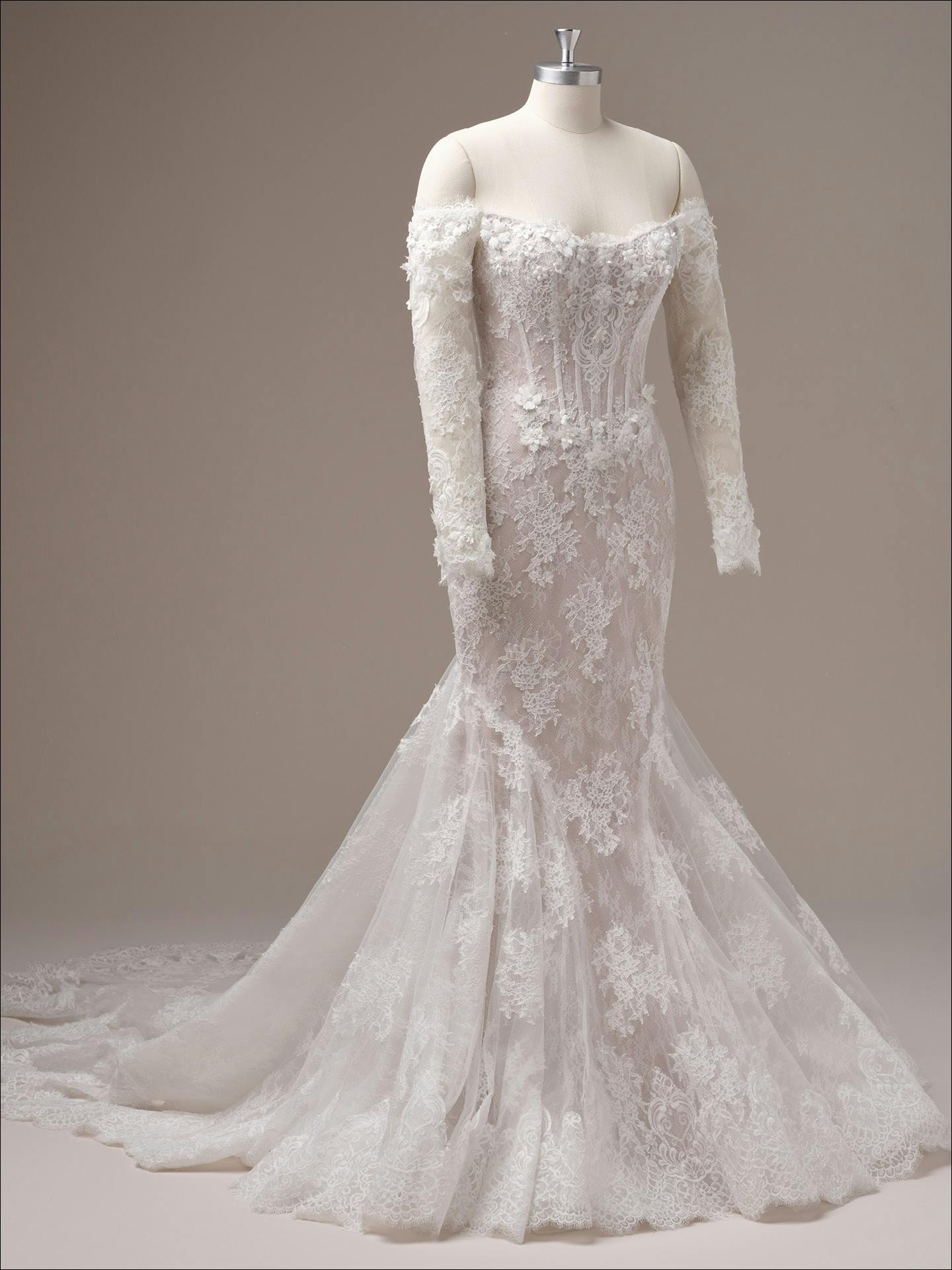 Takera 3-D Floral Lace Mermaid Wedding Dress | Maggie Sottero