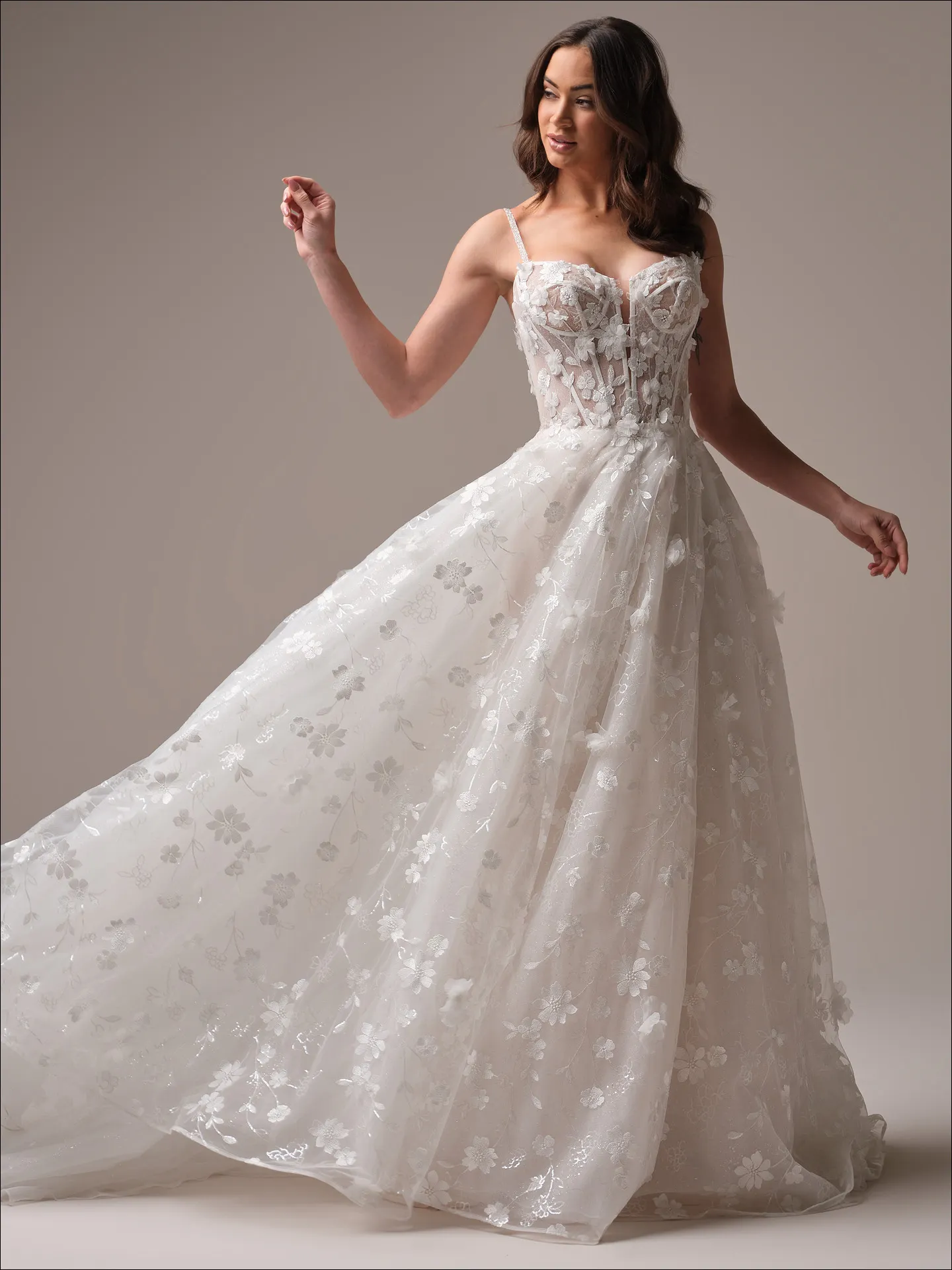 Maggie Sottero Wallis ballgown wedding dress front view with full skirt