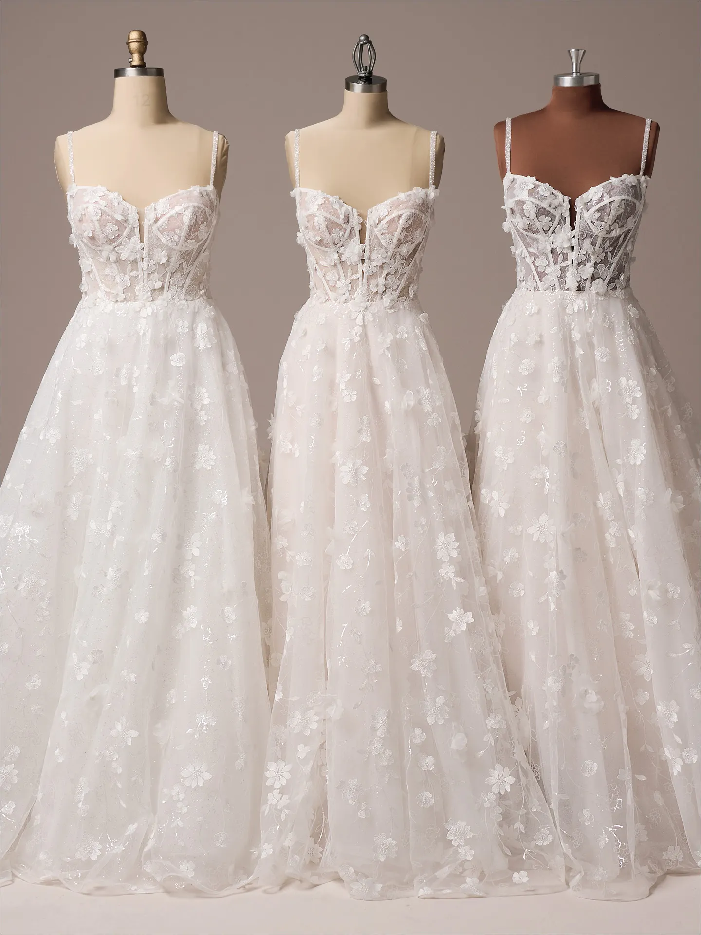 Maggie Sottero Wallis ballgown wedding dress front view in blush tone full skirt
