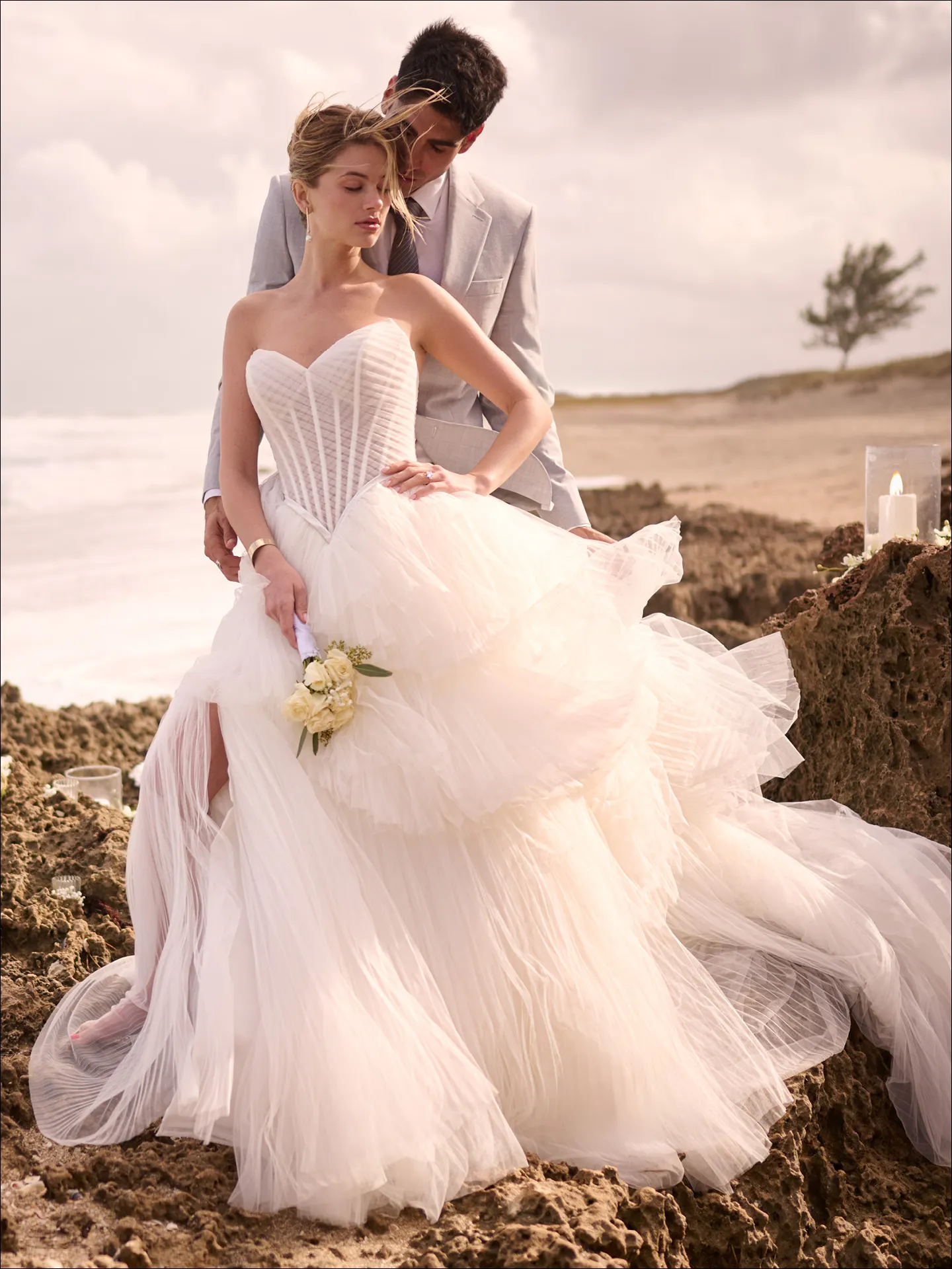 Maggie Sottero Yurianna ballgown wedding dress front view with full skirt