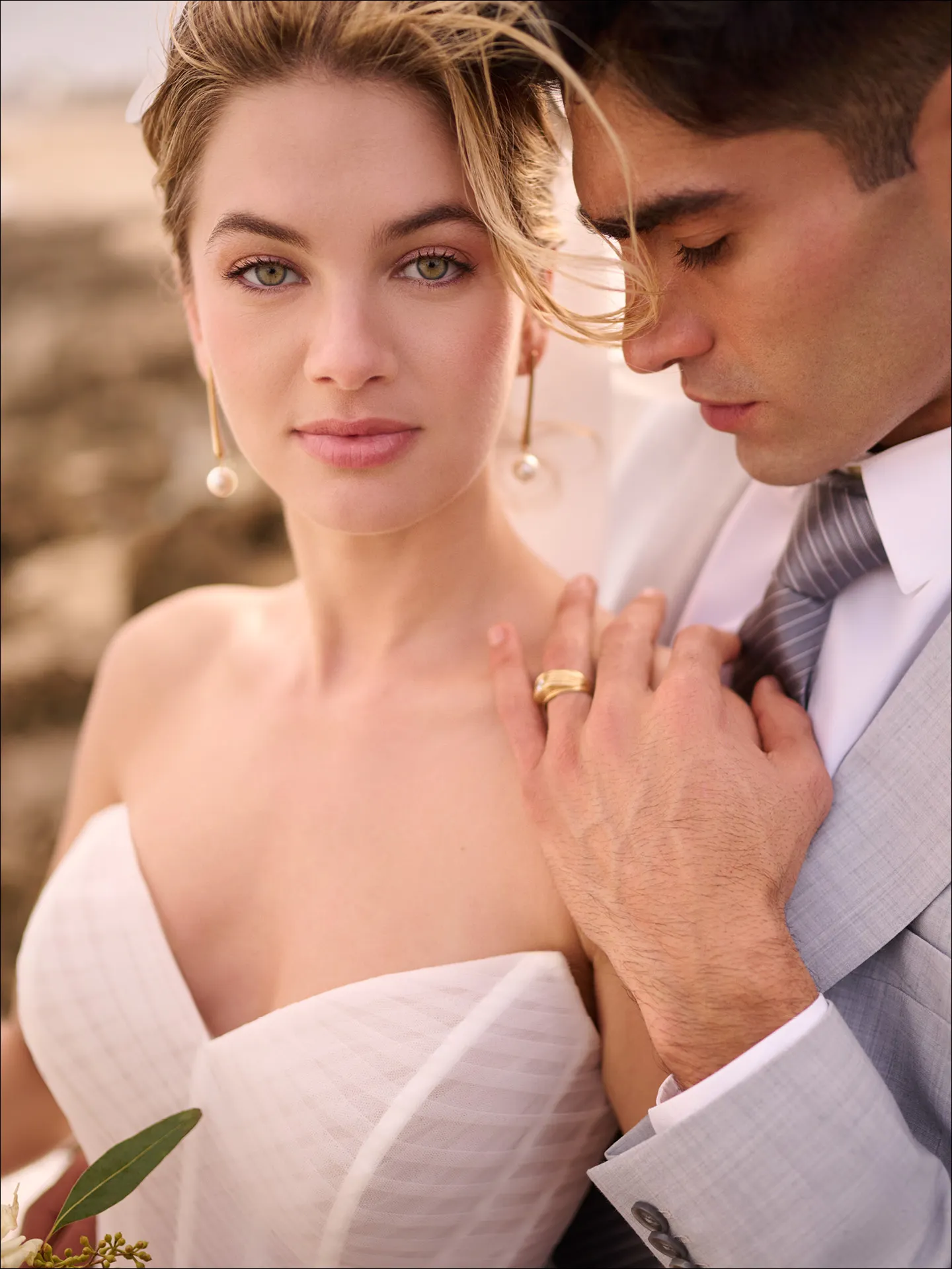 Maggie Sottero Yurianna ballgown wedding dress angled view with layered skirt