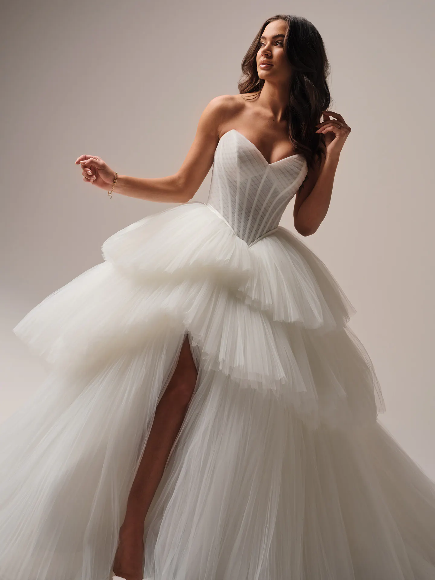 Maggie Sottero Yurianna ballgown wedding dress back view with extended train