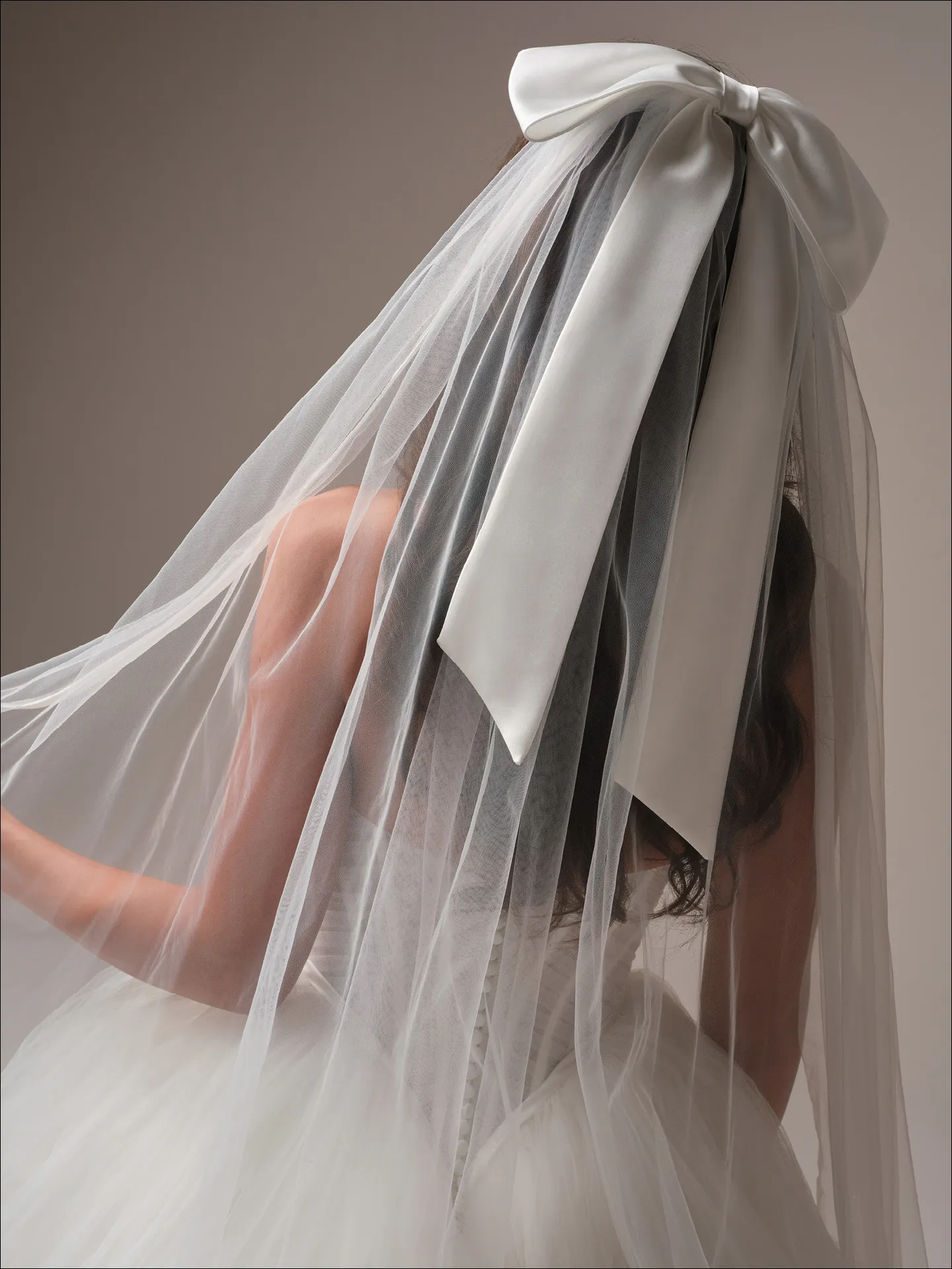 Maggie Sottero Yurianna veil long tulle veil back view
