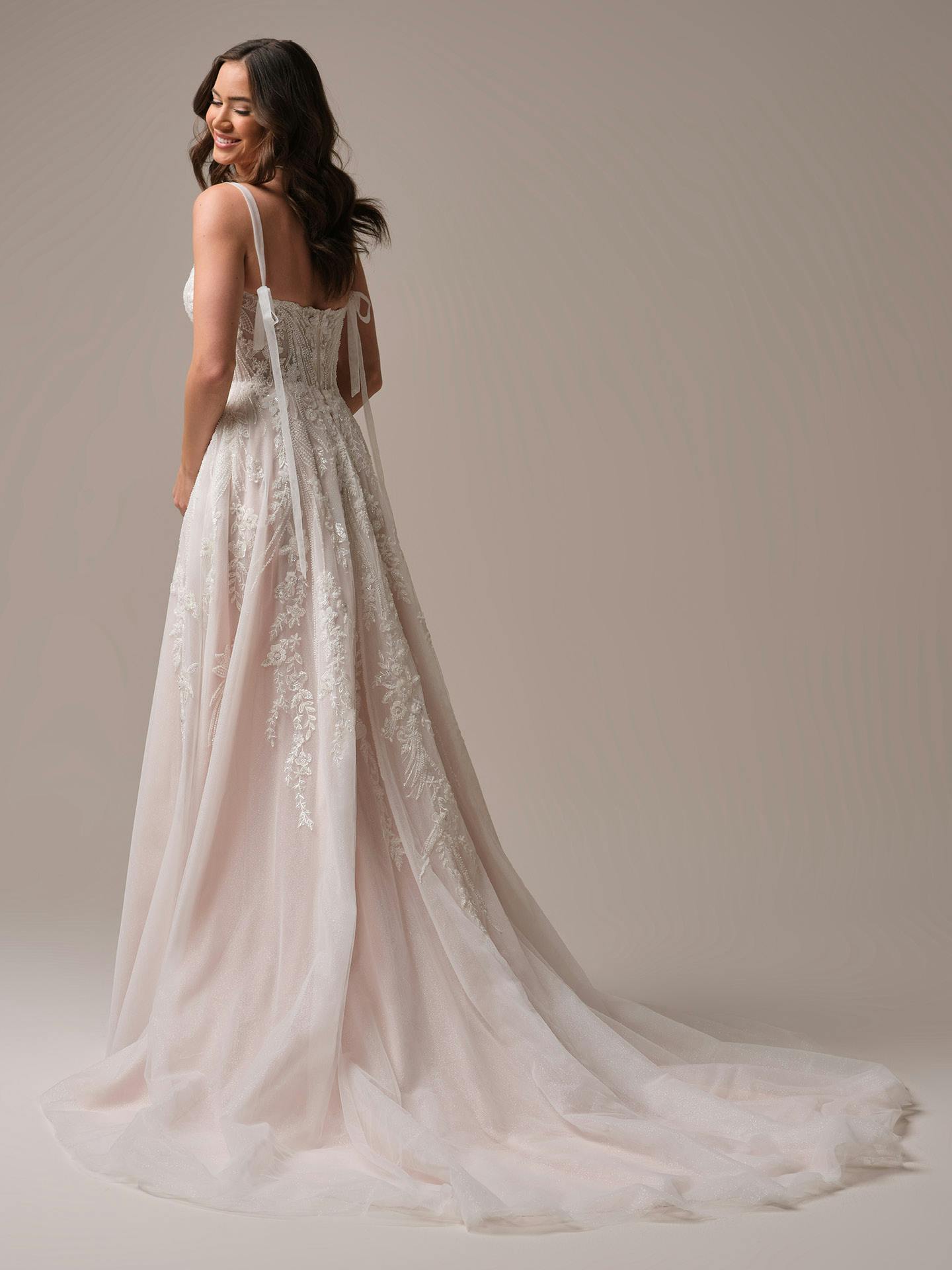 yorkoanagoページ Angie Square Neck Beaded A-line Wedding Gown | Rebecca Ingram