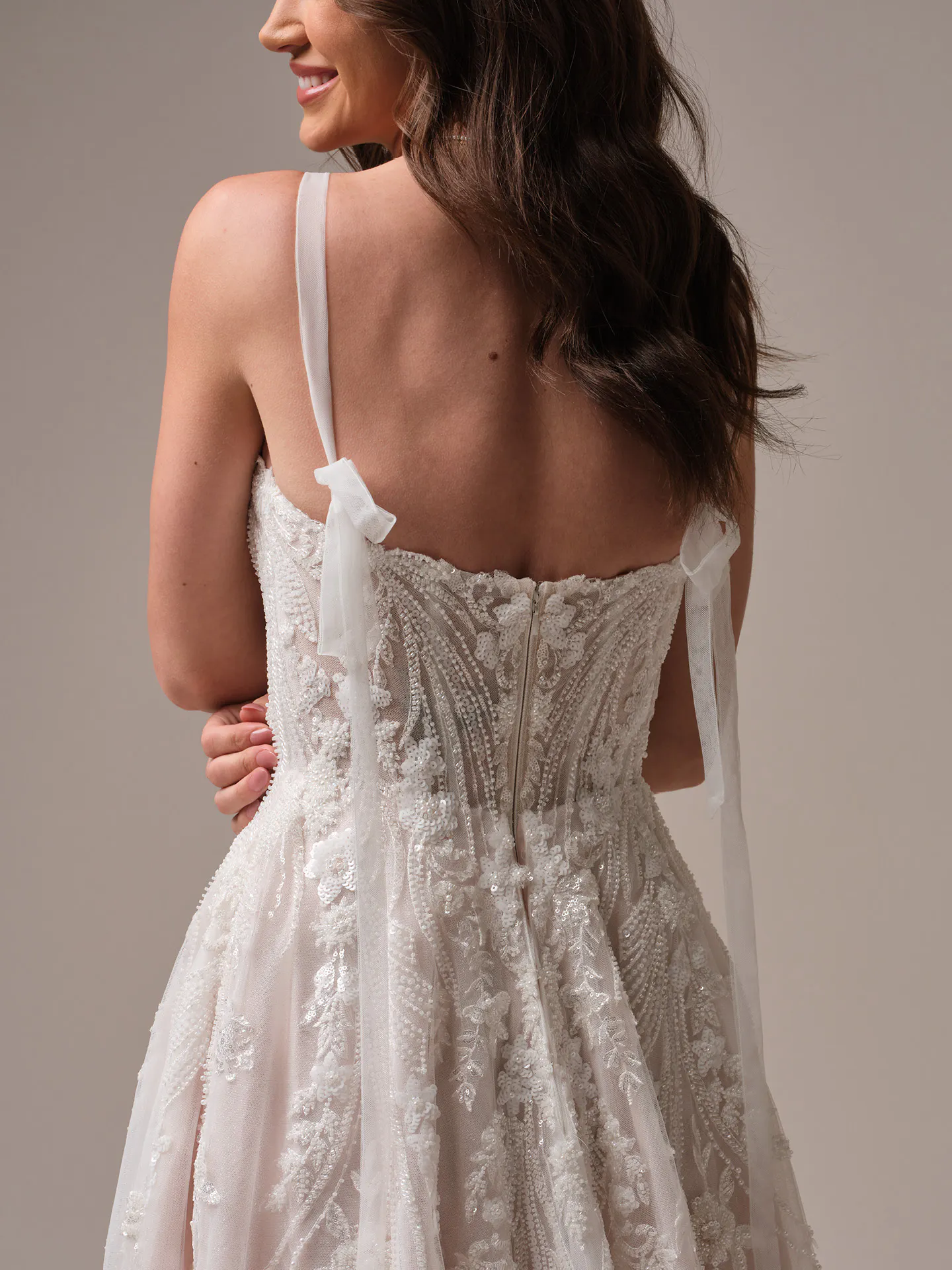 Rebecca Ingram Angie back view lace A-line wedding dress