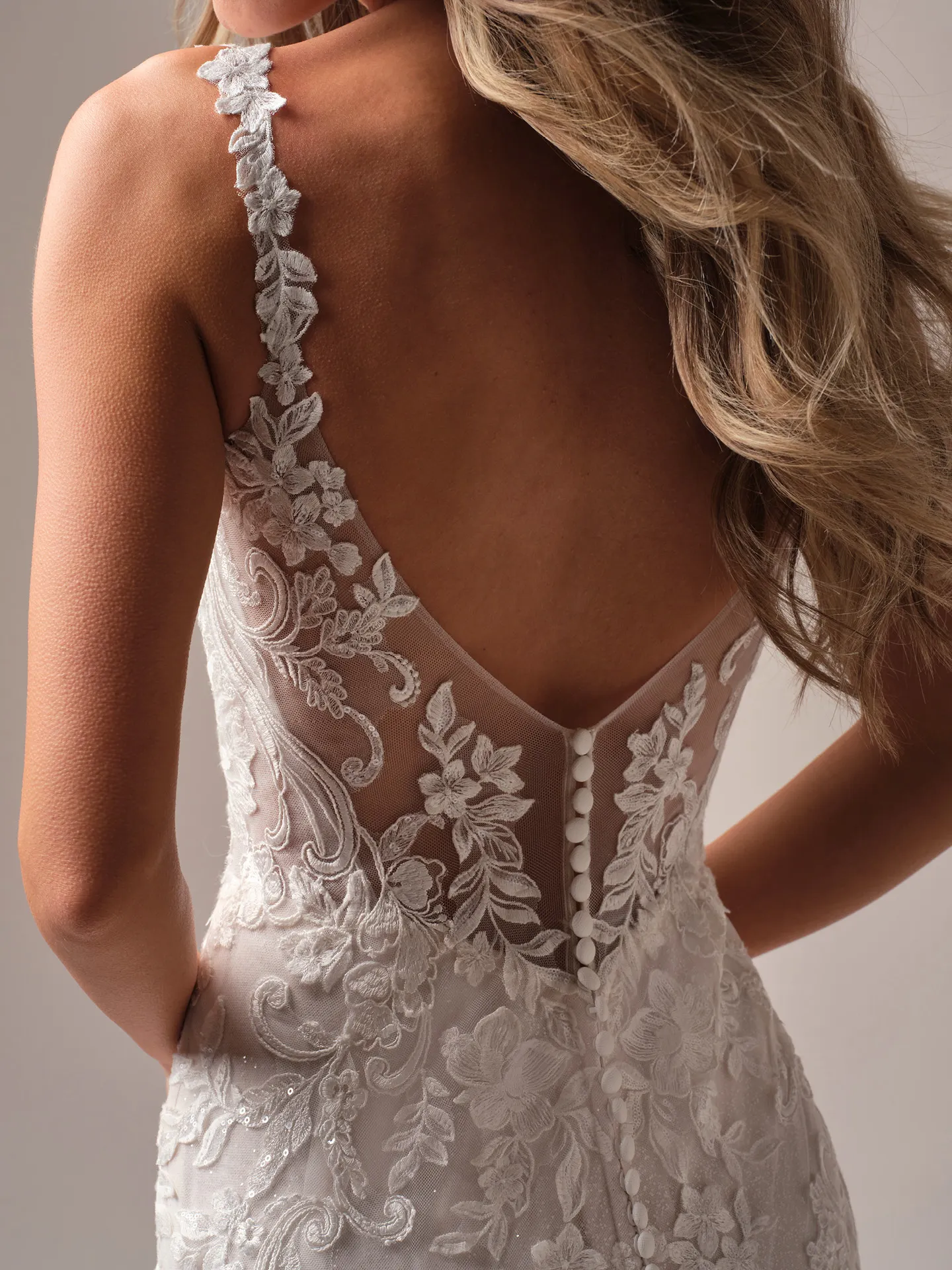 Rebecca Ingram Candice back view with lace floral details