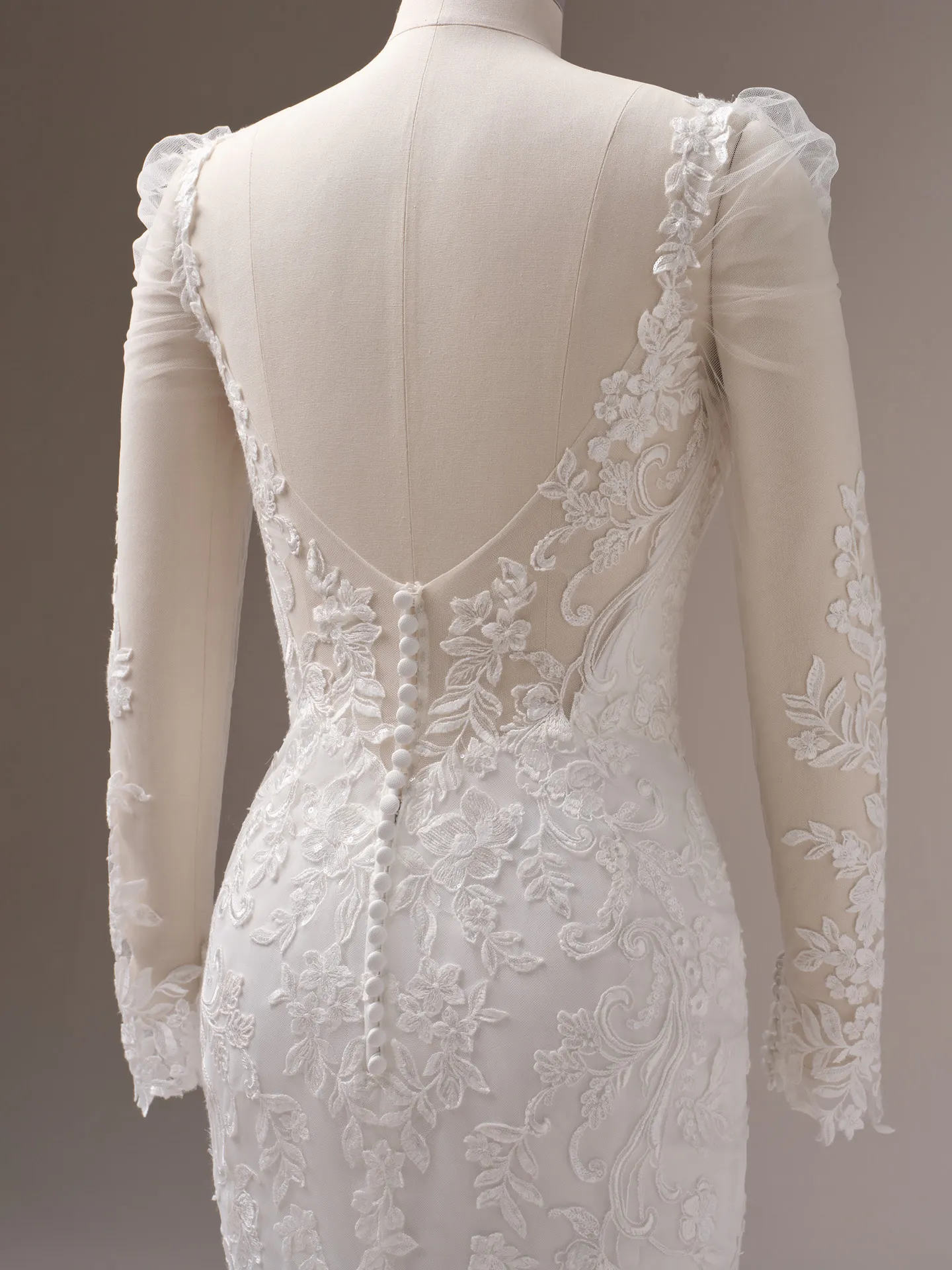 Rebecca Ingram Candice back view lace floral mermaid wedding dress