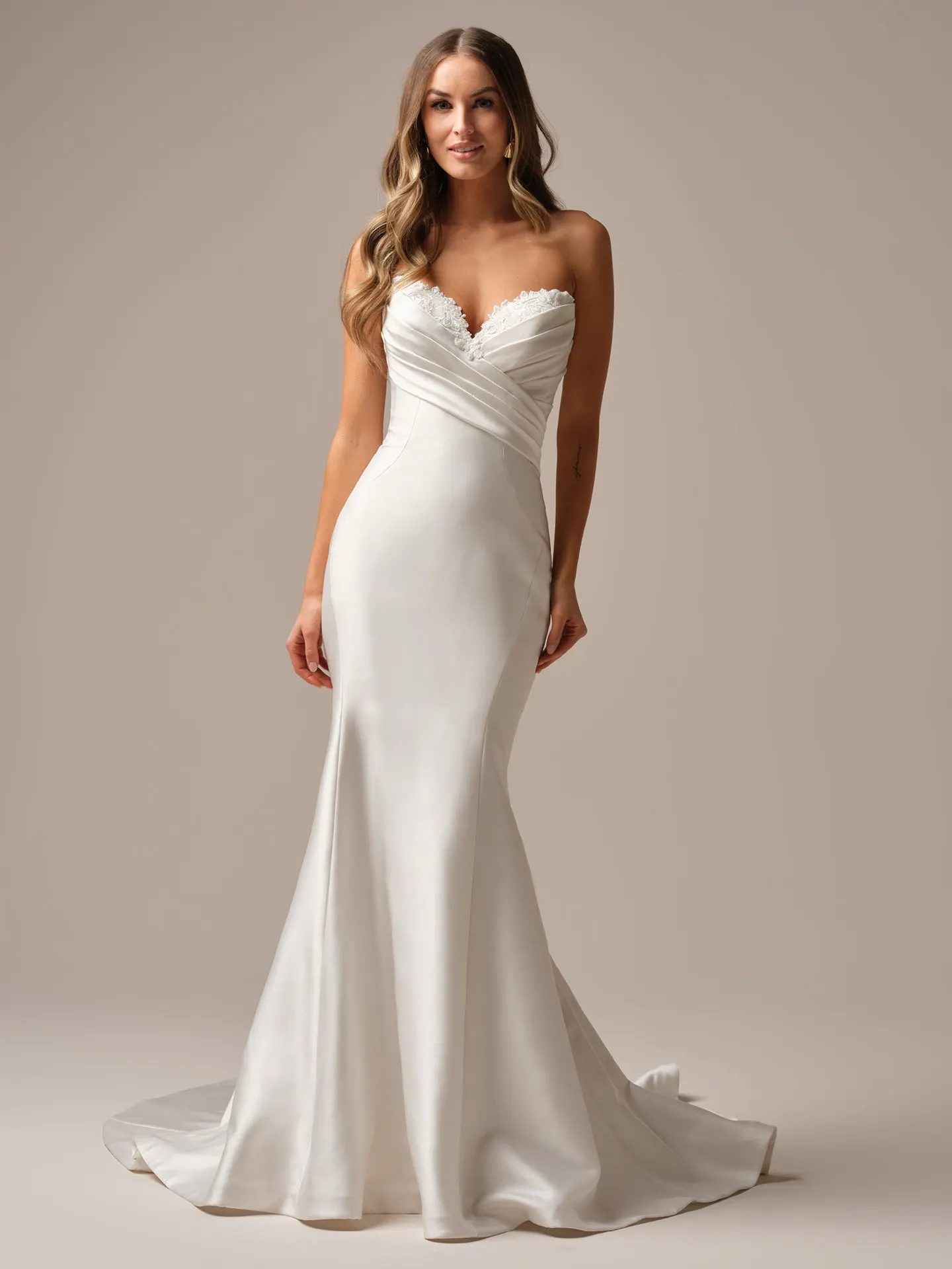 Rebecca Ingram Cindy front view fit-and-flare bridal dress