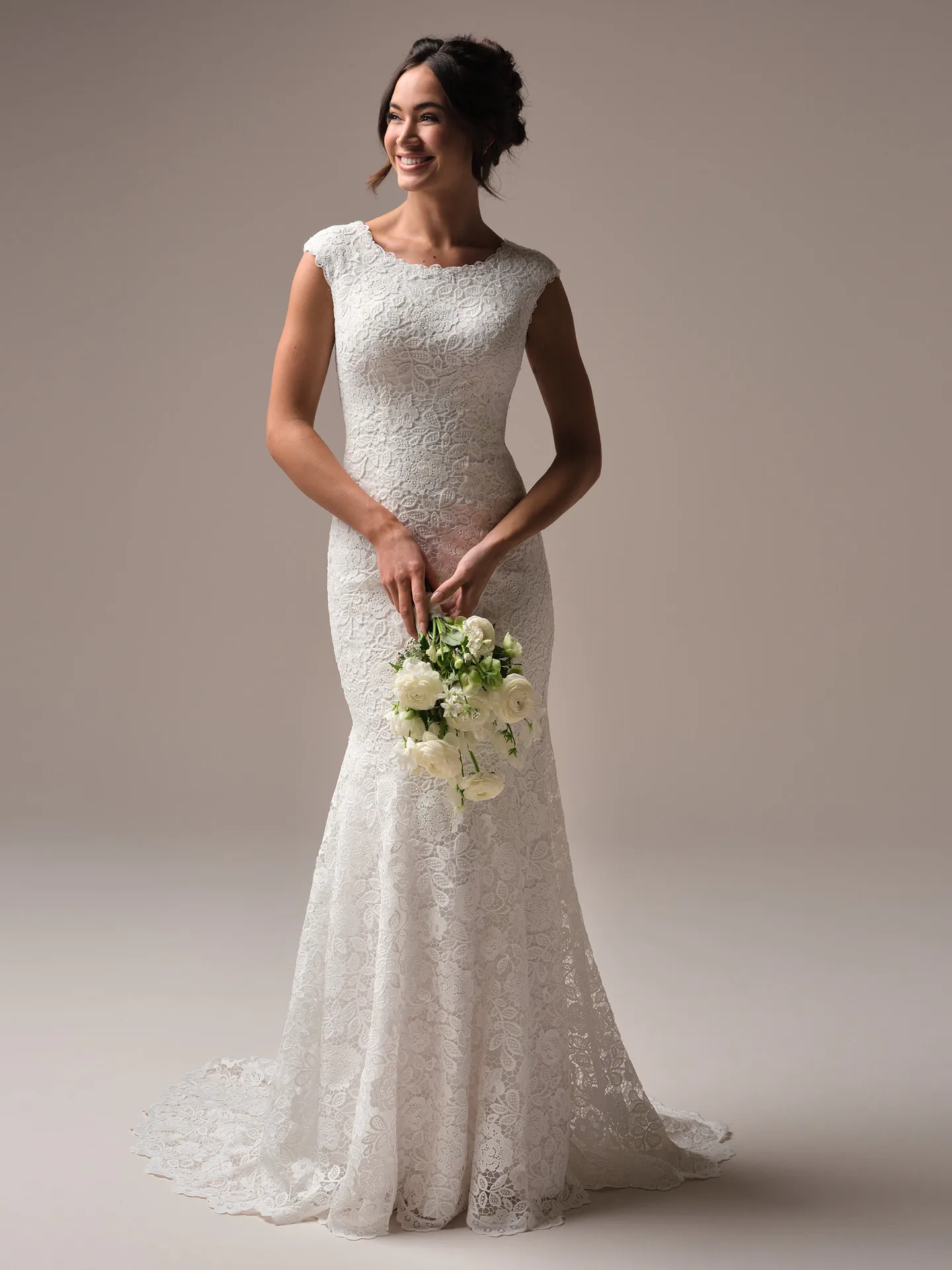 Rebecca Ingram Dayna Leigh front view lace mermaid wedding dress