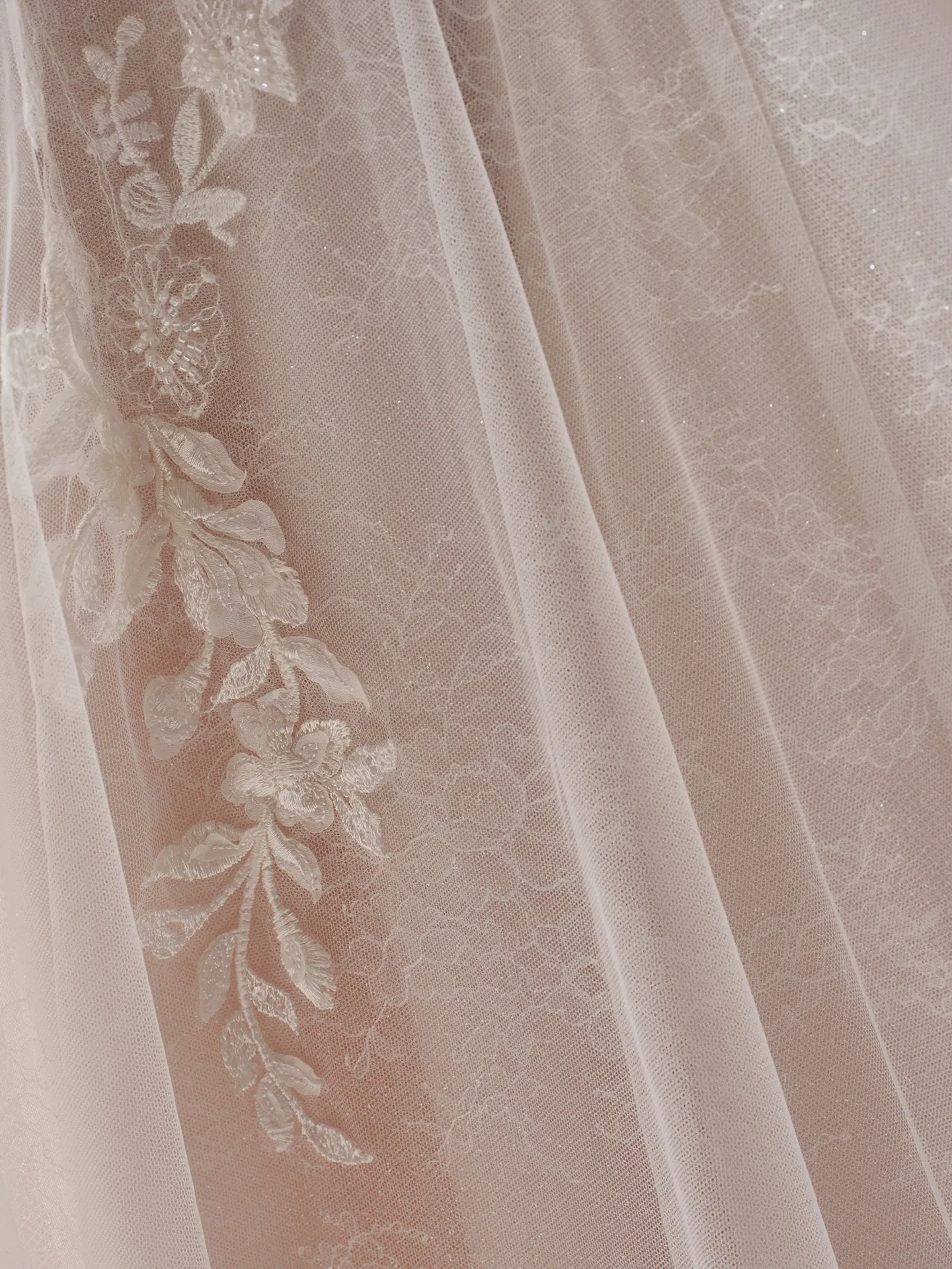 Rebecca Ingram Honor gown, floral lace detail, V-neck A-line bridal dress