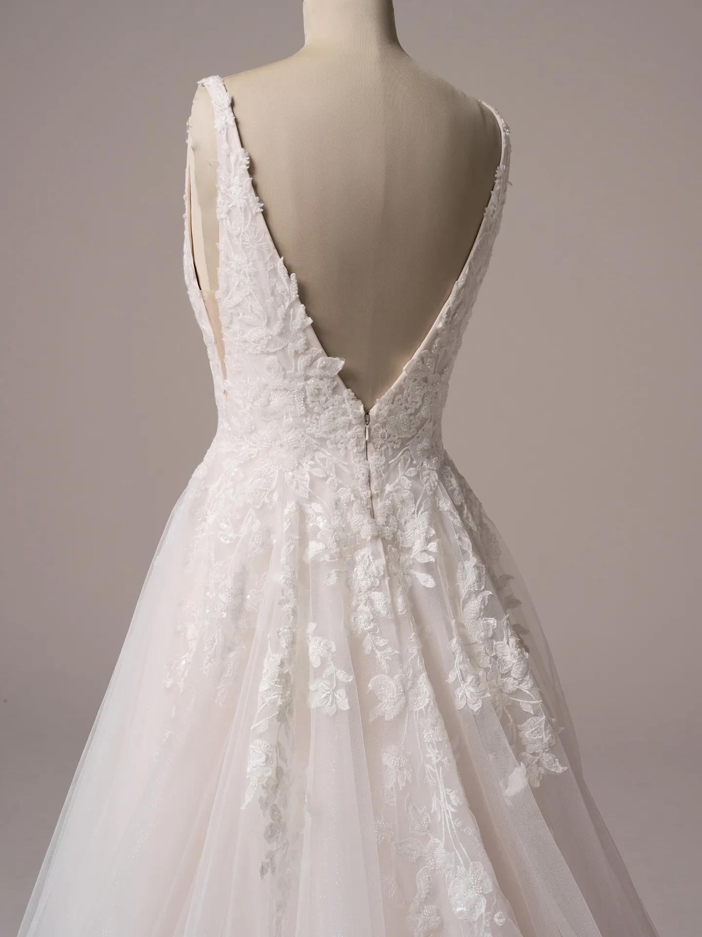 Rebecca Ingram Honor back view bridal gown with lace details