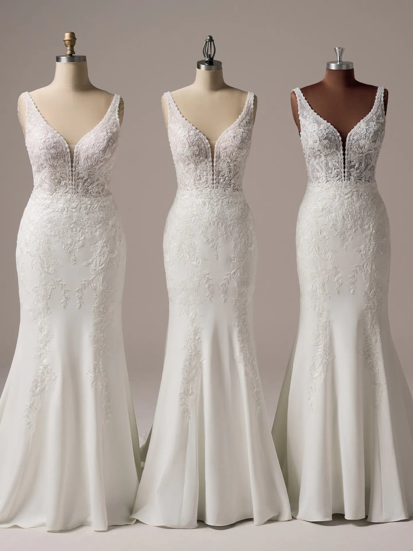 Rebecca Ingram Larissa fit-and-flare front view on mannequins