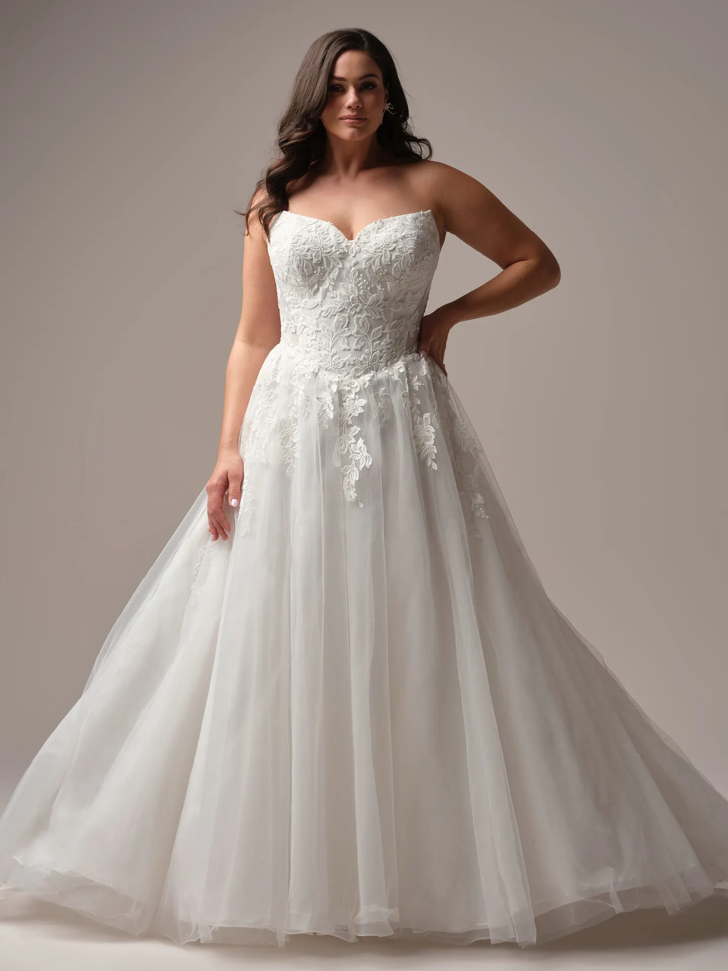 Rebecca Ingram Paige A-line wedding dress front view