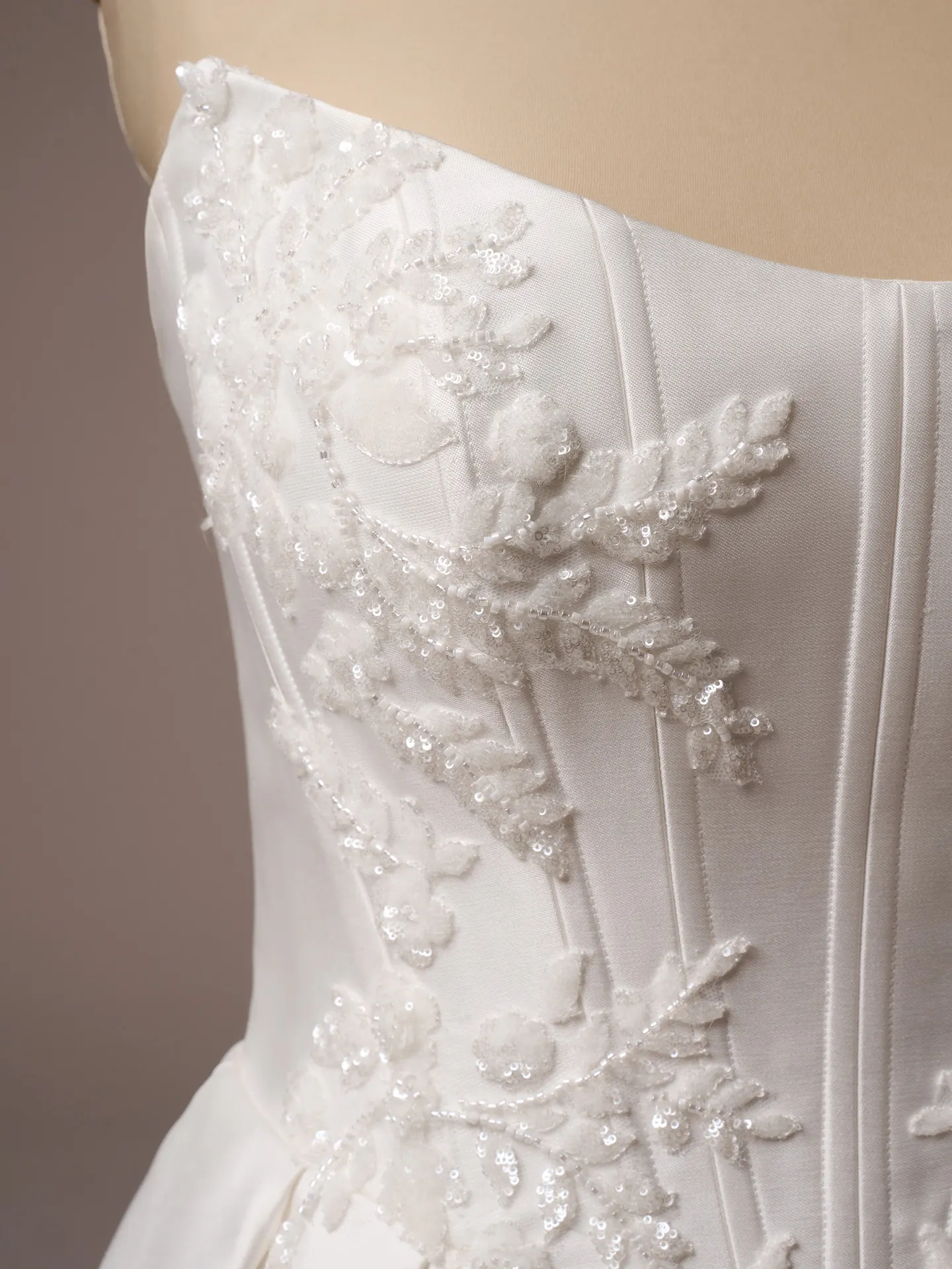 Sottero and Midgley Amadora A line wedding dress front view in blush tone tulle