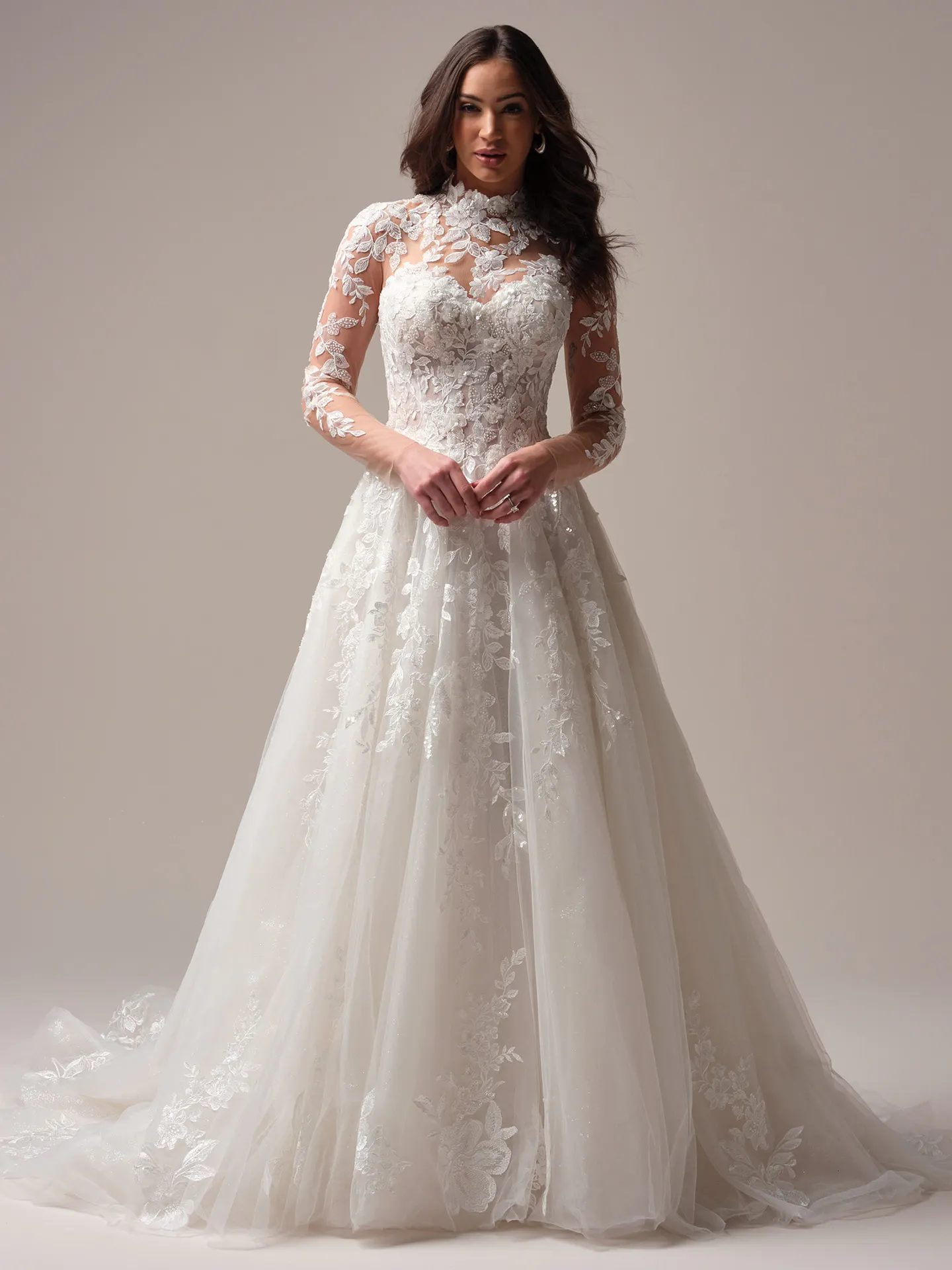Sottero and Midgley Darren ballgown wedding dress front view with full skirt