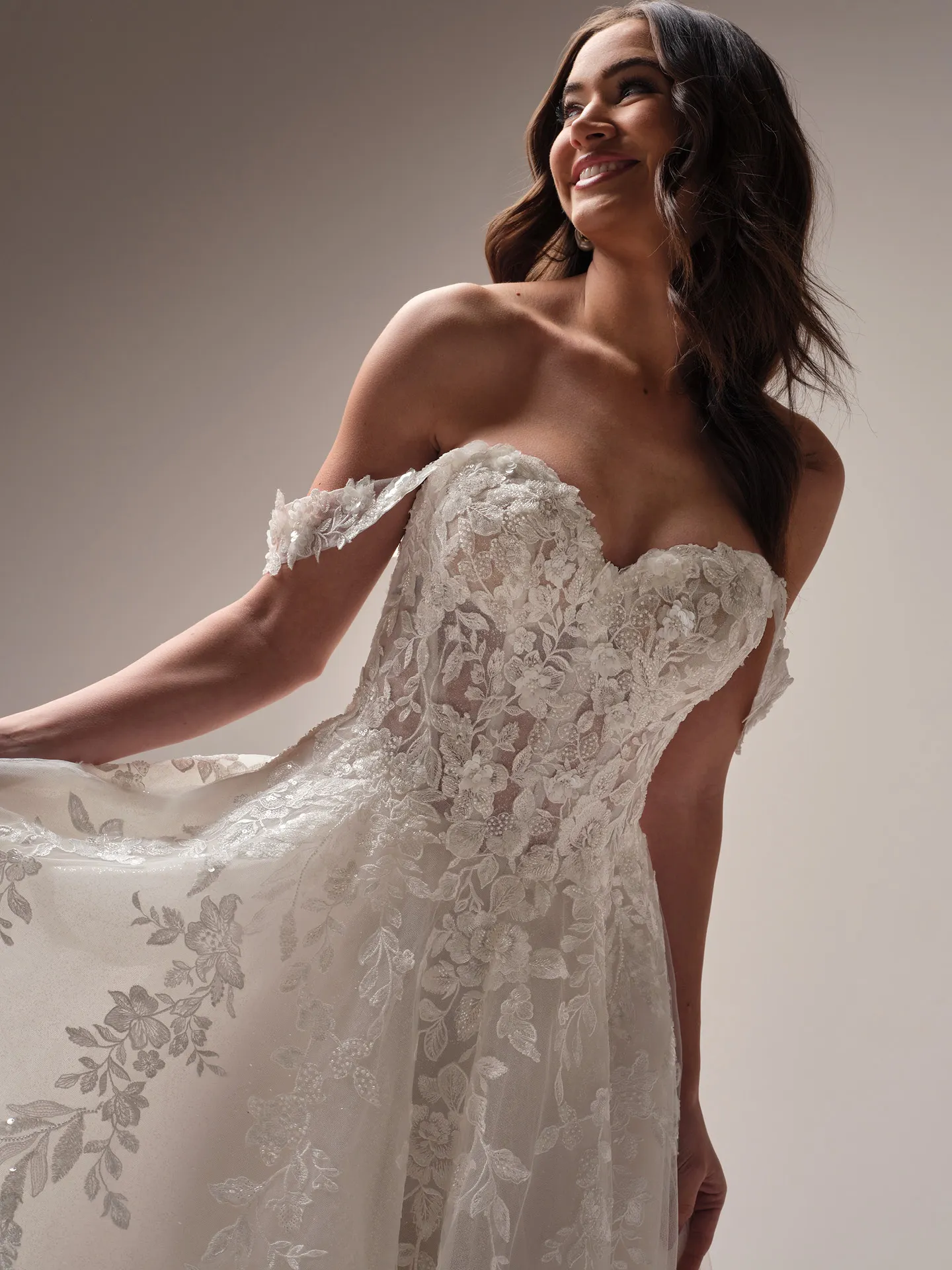 Sottero and Midgley Darren ballgown wedding dress side profile with structured bodice