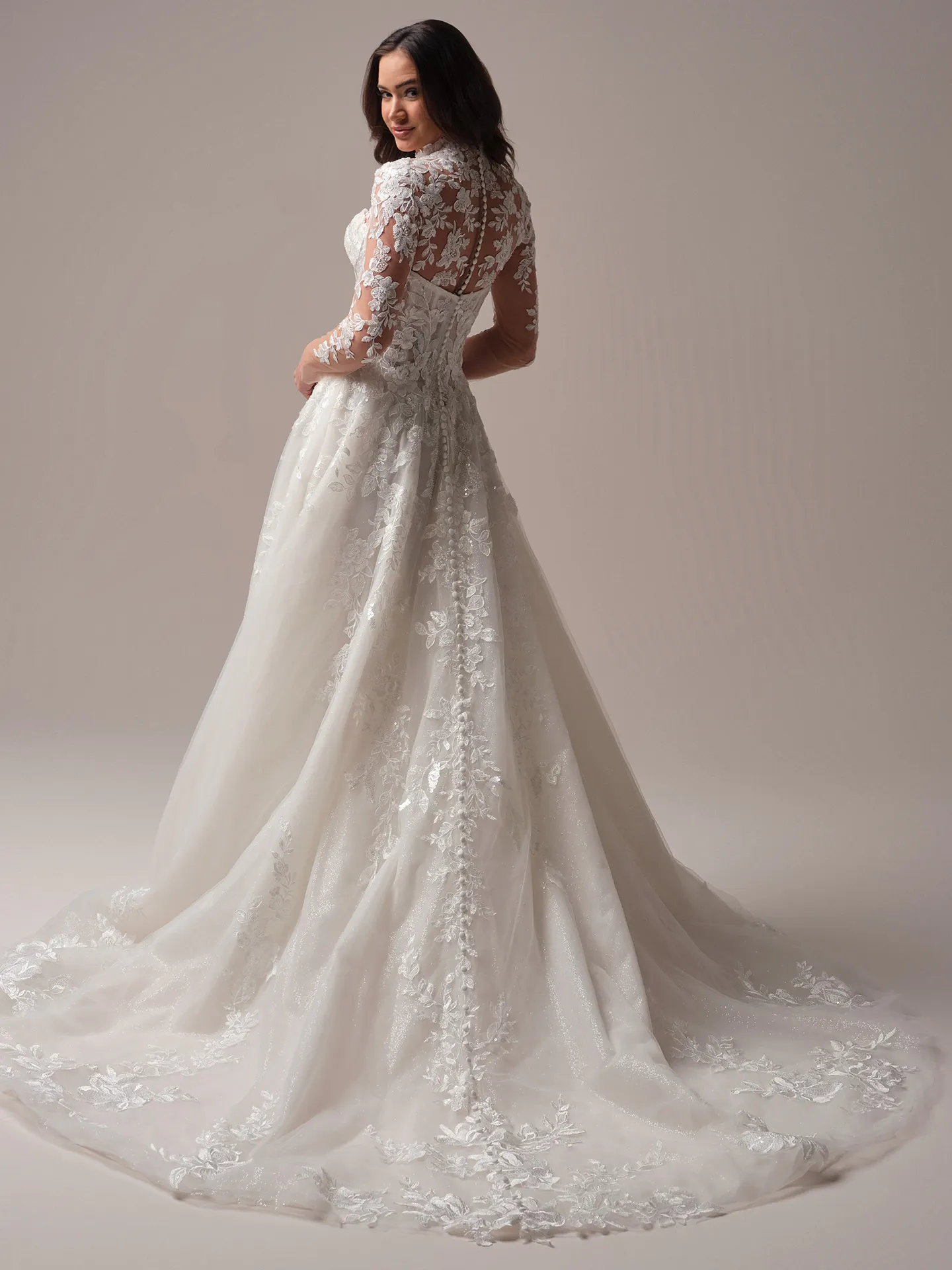 Sottero and Midgley Darren ballgown wedding dress side angle with full skirt
