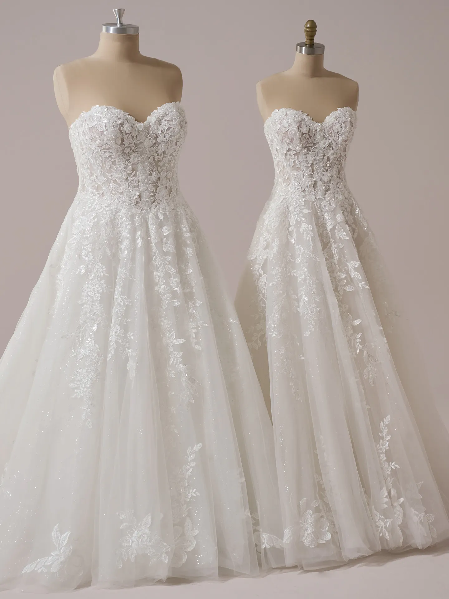 Sottero and Midgley Darren A line wedding dress front view in blush tone tulle