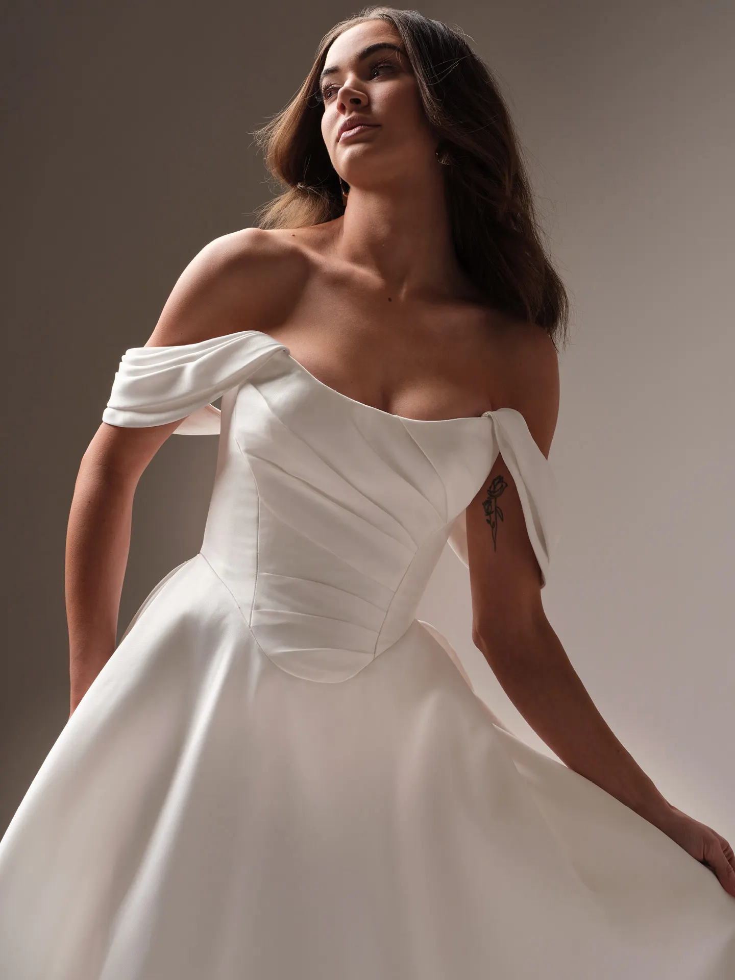 Sottero and Midgley Donovan ballgown wedding dress side view with voluminous skirt