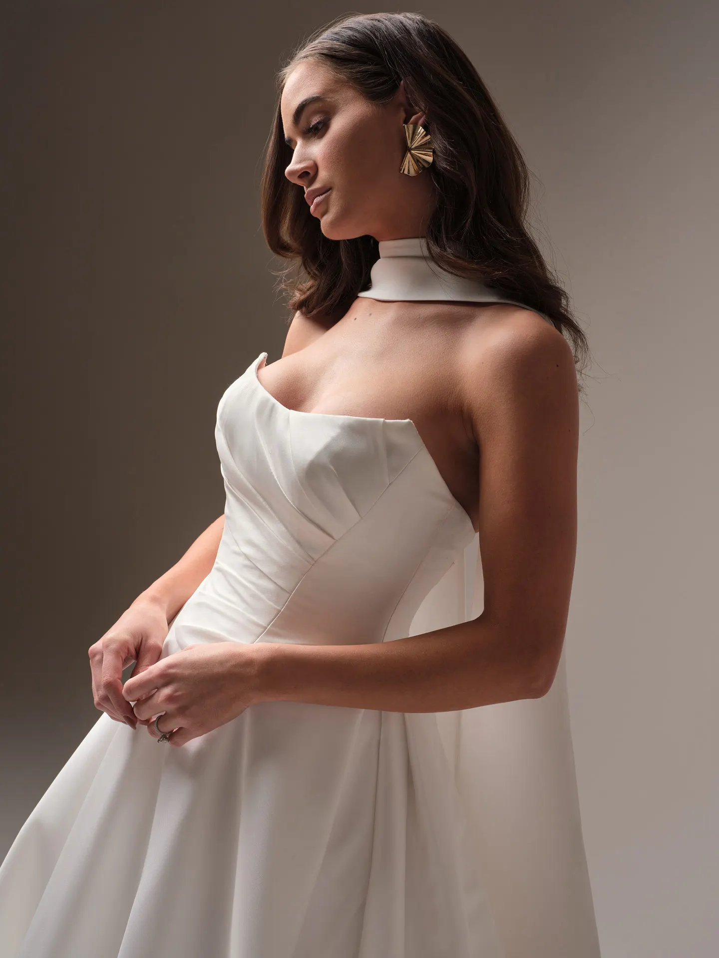 Sottero and Midgley Donovan ballgown wedding dress back angle with extended train