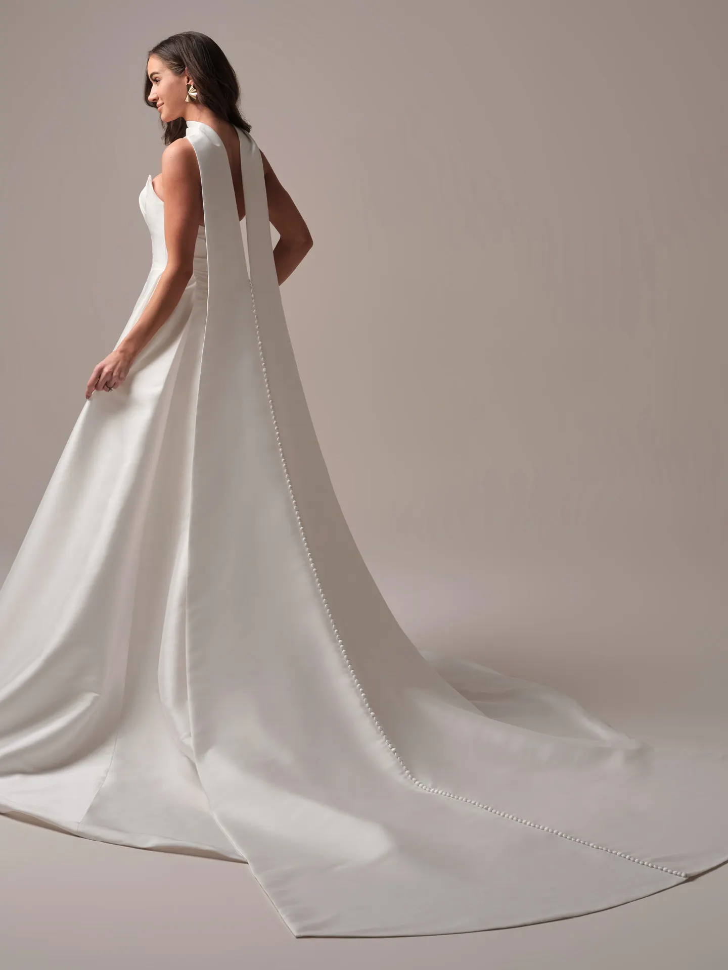 Sottero and Midgley Donovan ballgown wedding dress side profile with structured bodice