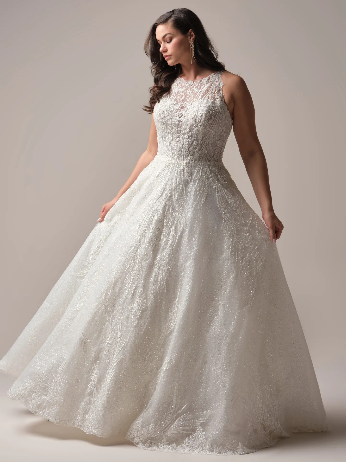 Sottero and Midgley Genevieve ballgown wedding dress front view curve with full skirt