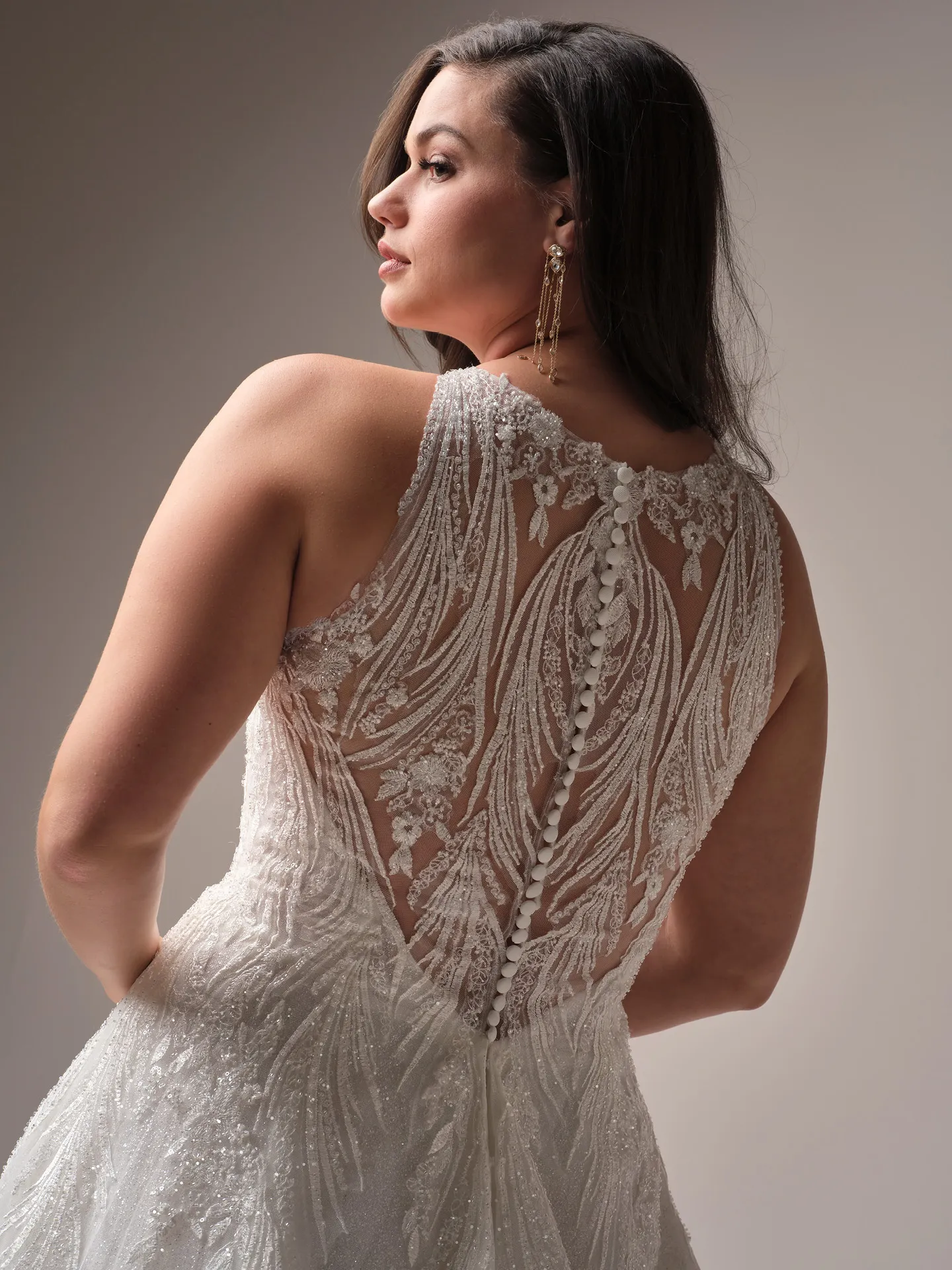 Sottero and Midgley Genevieve ballgown wedding dress angled curve with layered skirt