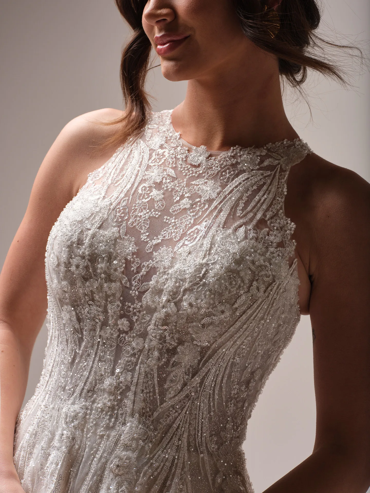 Sottero and Midgley Genevieve ballgown wedding dress side view with full skirt