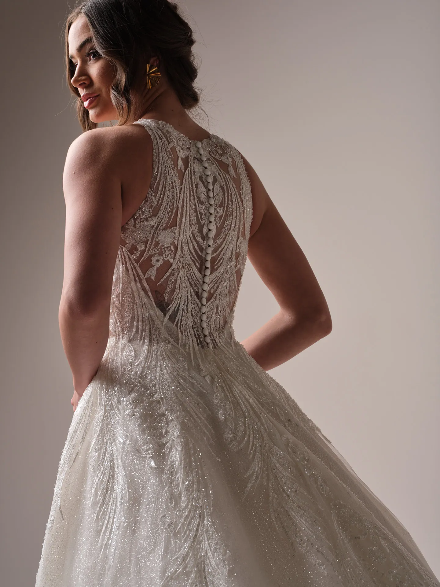Sottero and Midgley Genevieve ballgown wedding dress side angle with fitted bodice