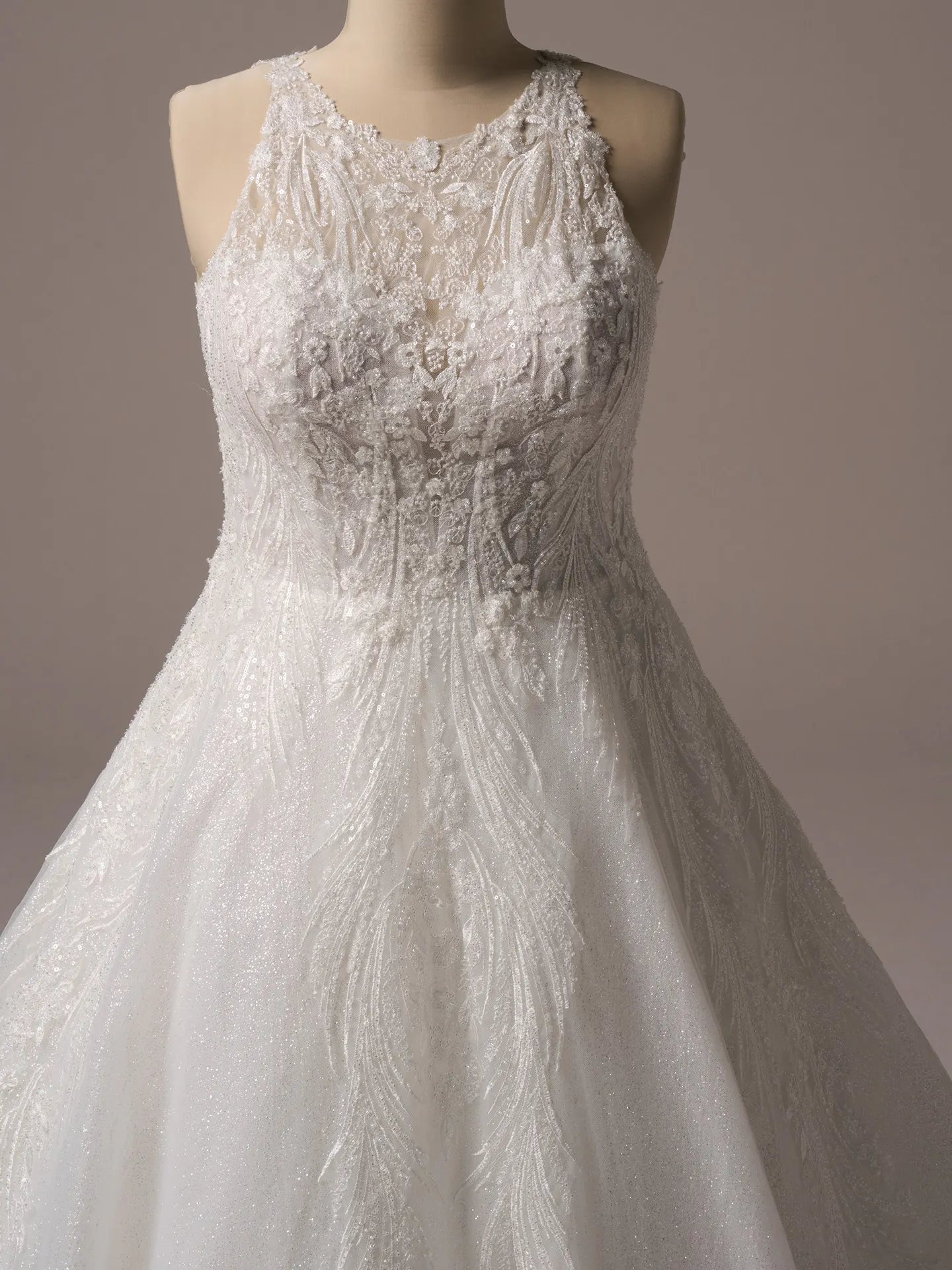 Sottero and Midgley Genevieve ballgown wedding dress back view with sweeping train