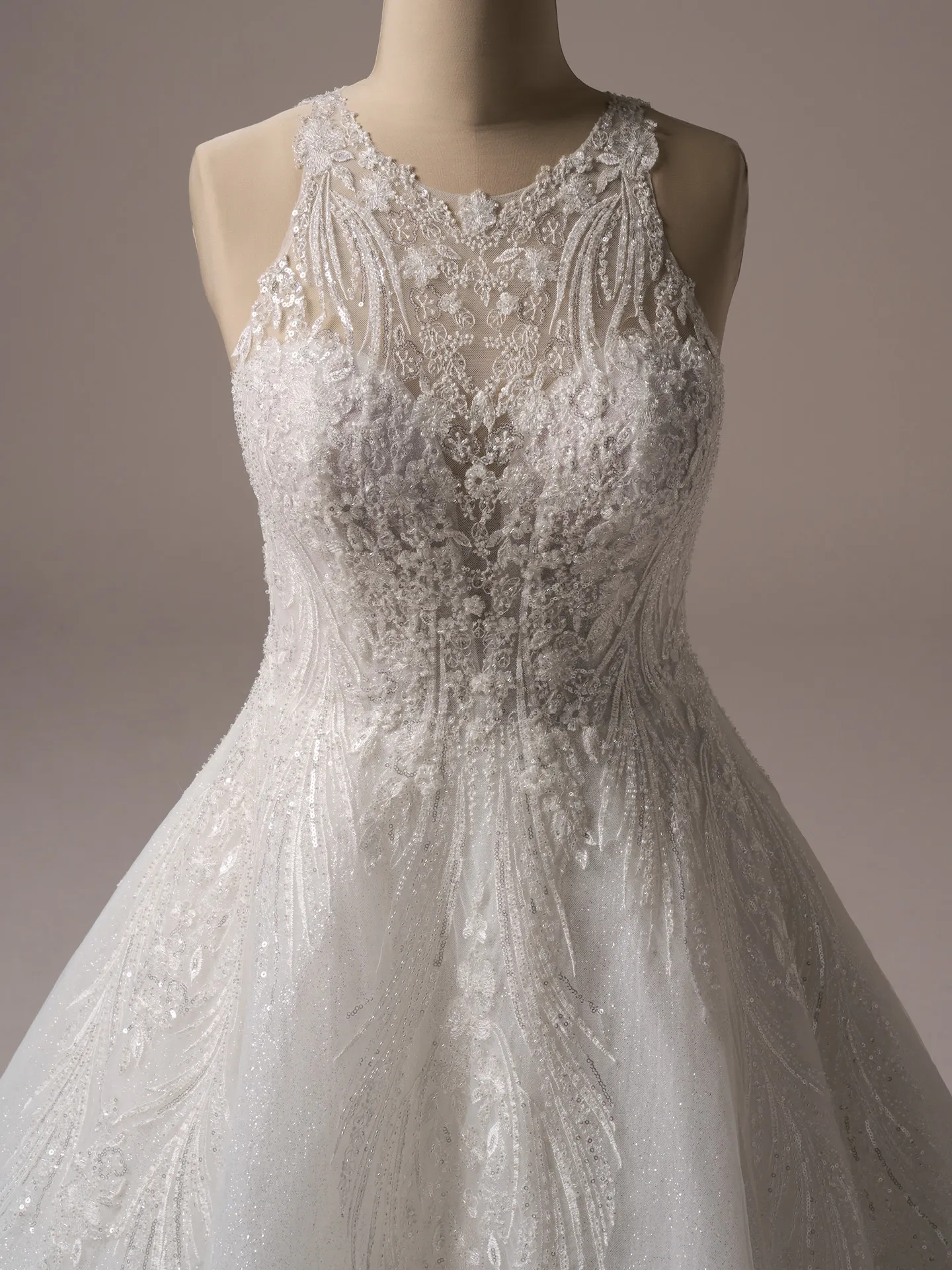 Sottero and Midgley Genevieve ballgown wedding dress front view in ivory tone tulle