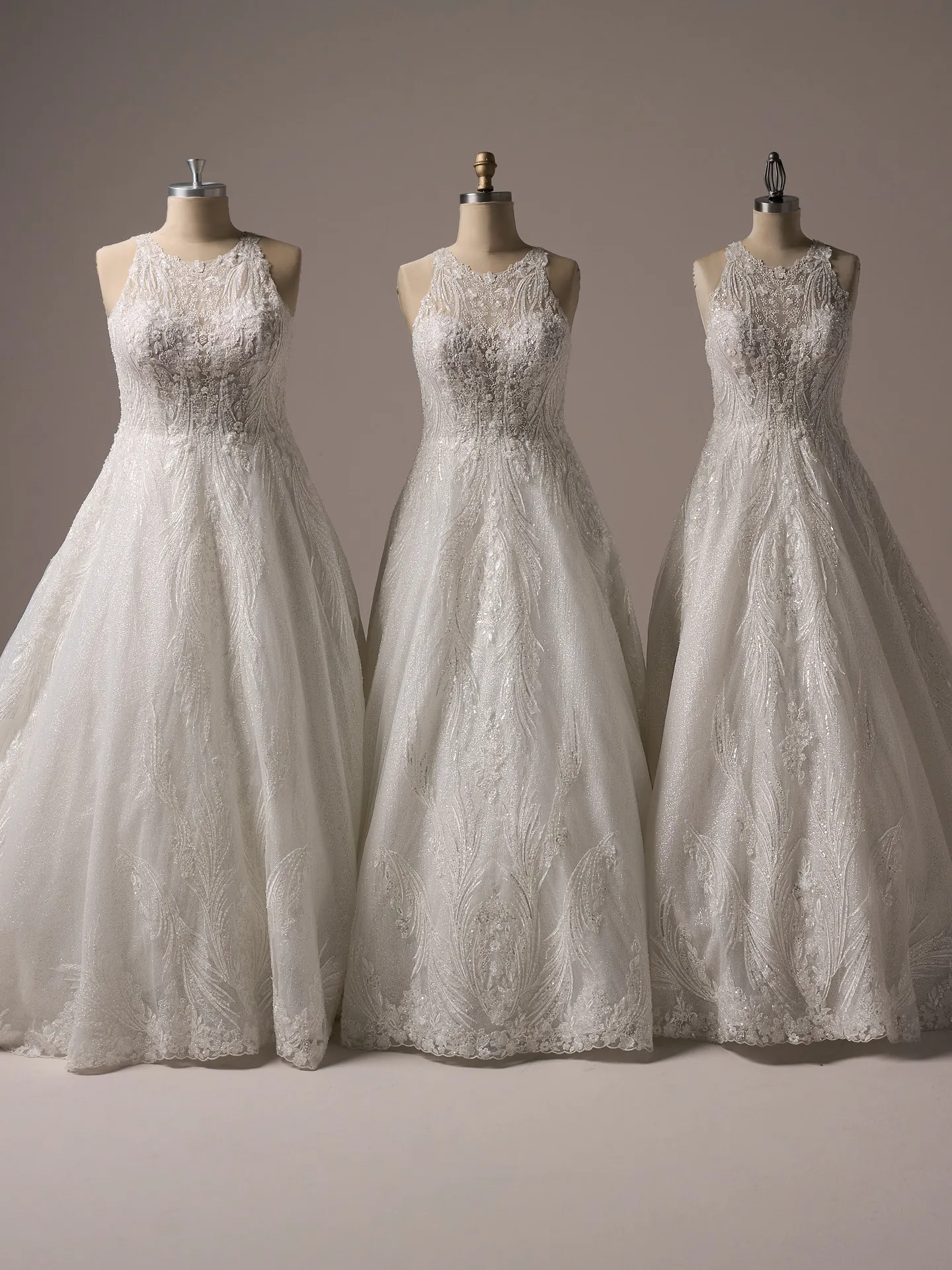 Sottero and Midgley Genevieve ballgown wedding dress front view in blush tone tulle