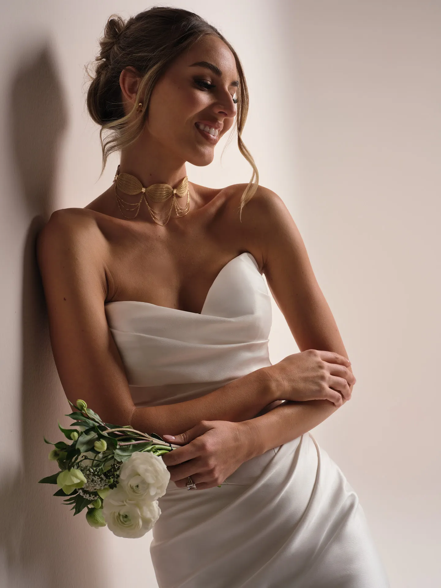 Sottero and Midgley Giselle Lane sheath wedding dress side profile with smooth skirt